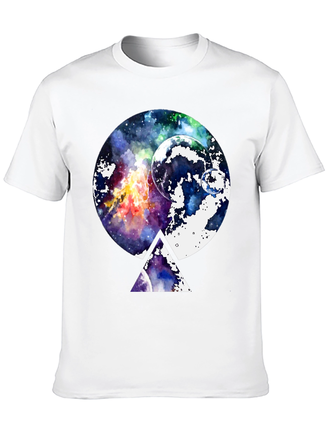 Galaxy Space Graphic Print Black T-Shirt