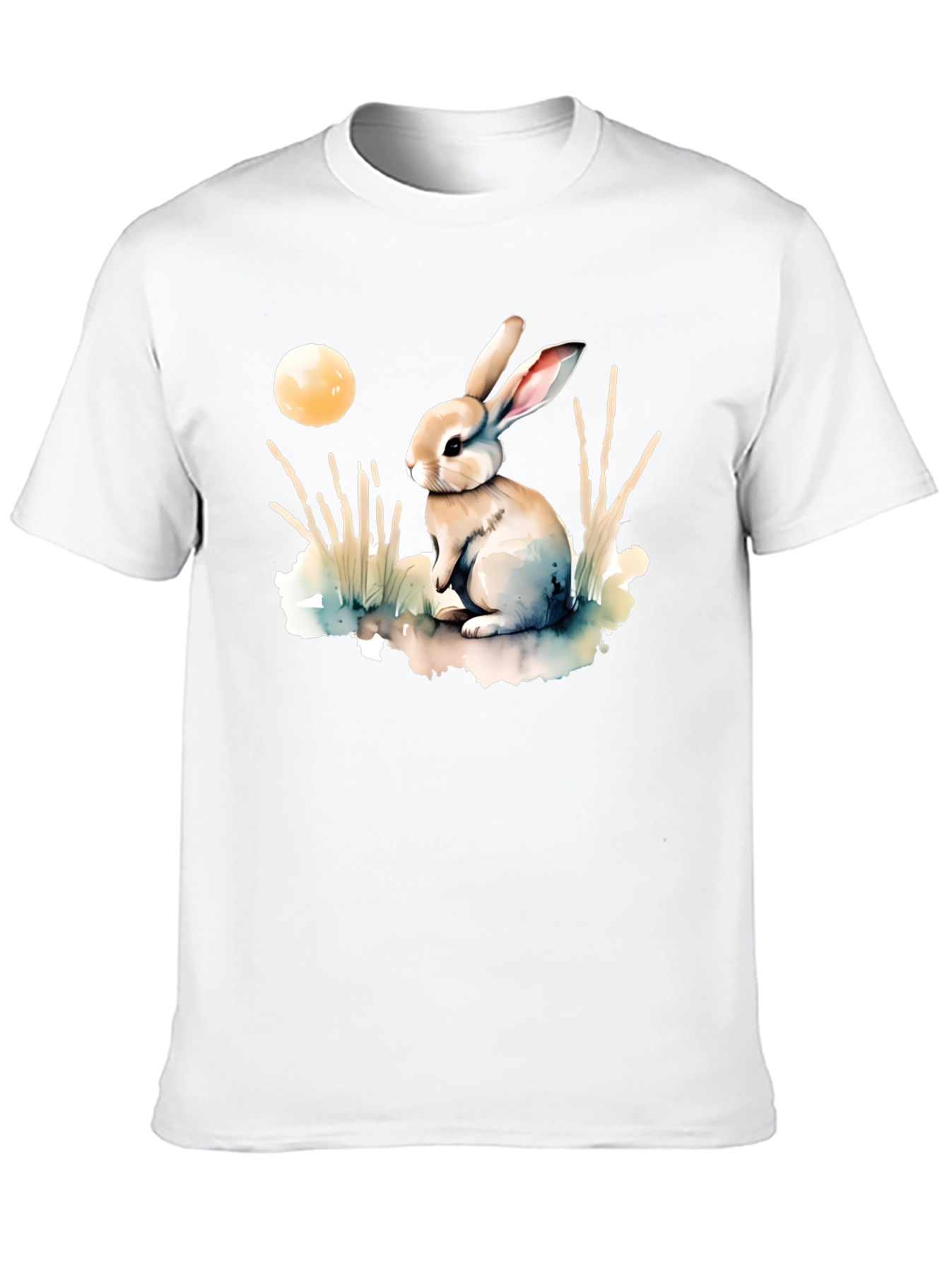 Watercolor Rabbit Moon T-Shirt