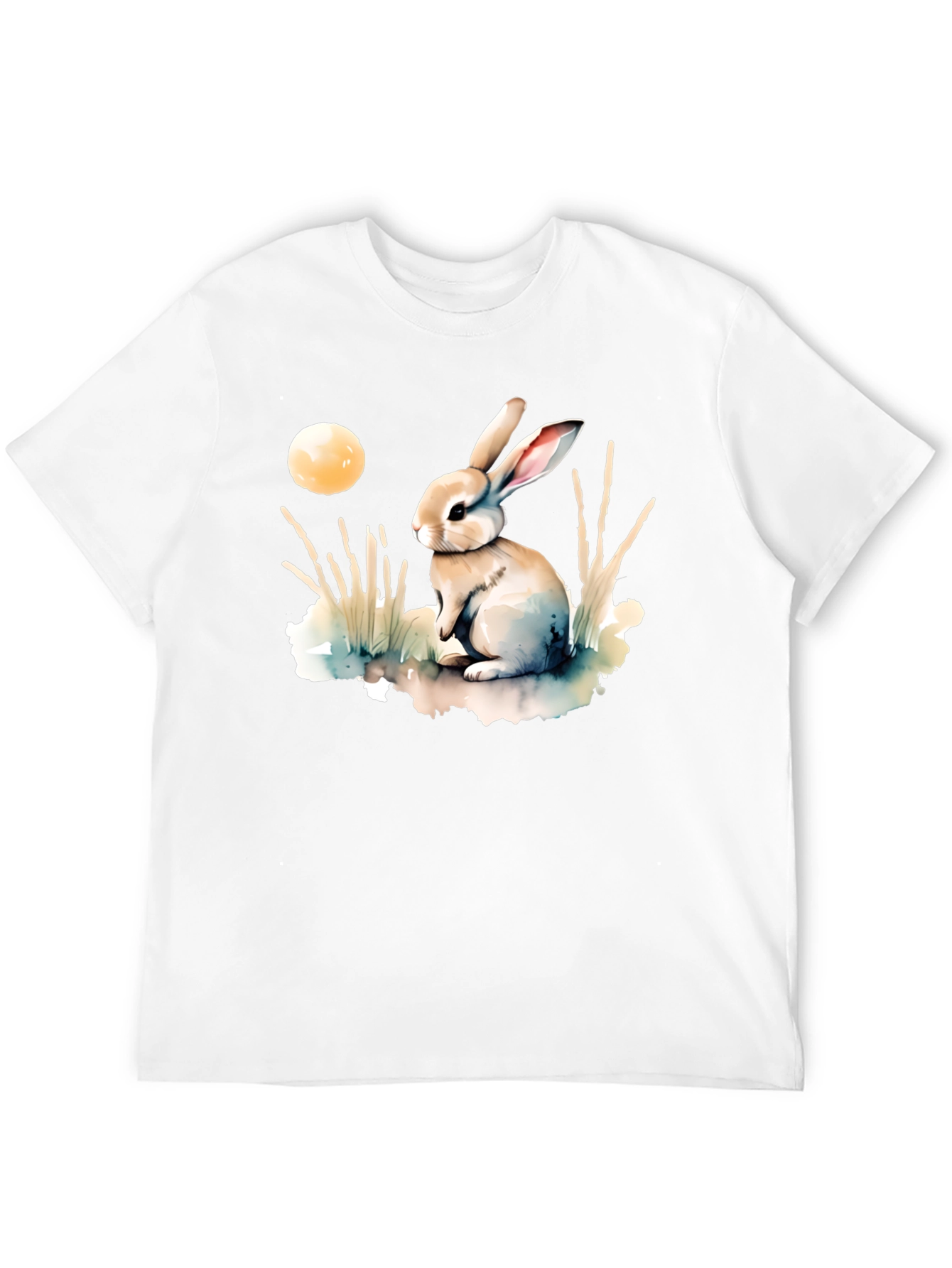 Watercolor Rabbit Moon T-Shirt