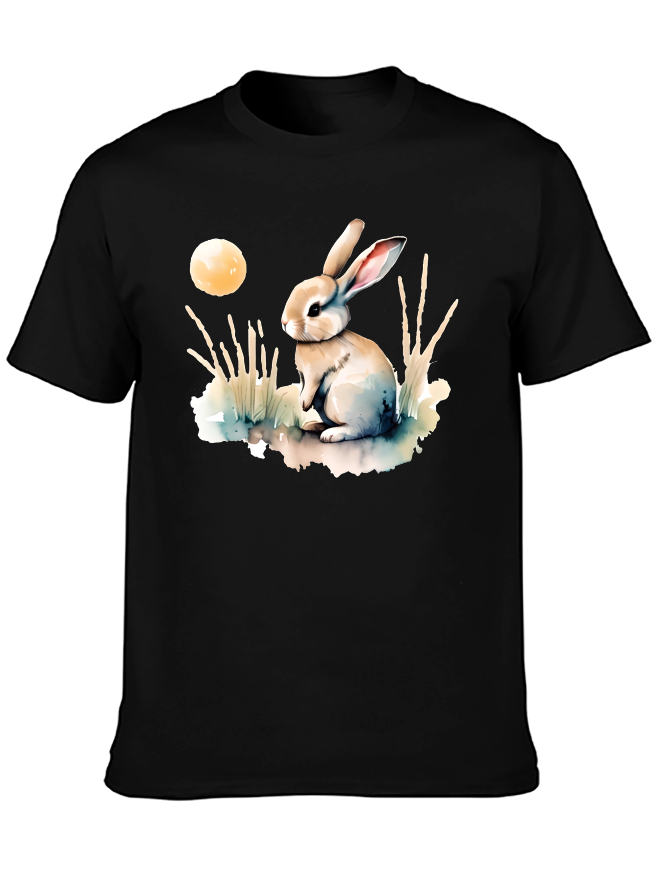 Watercolor Rabbit Moon T-Shirt