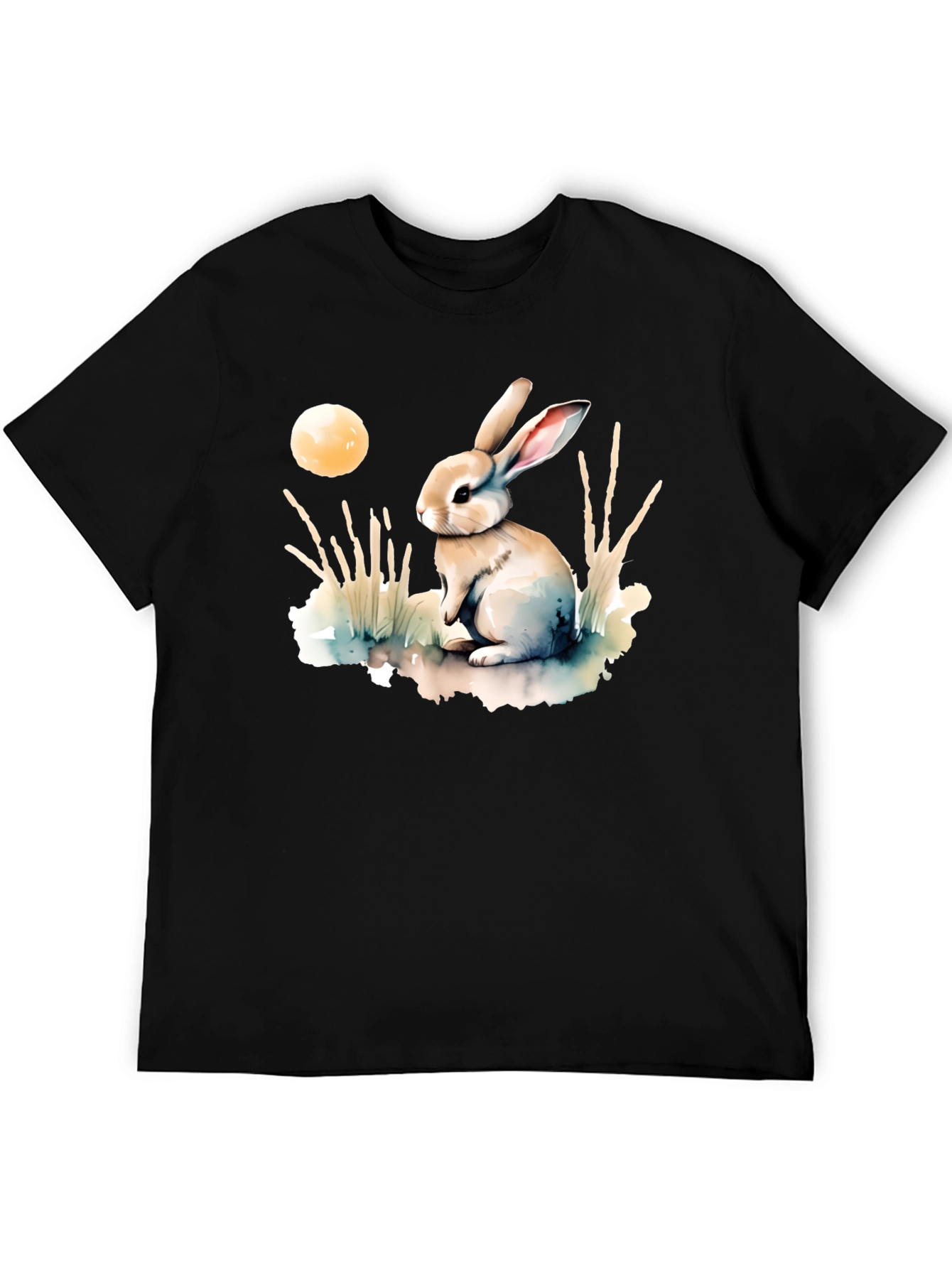 Watercolor Rabbit Moon T-Shirt