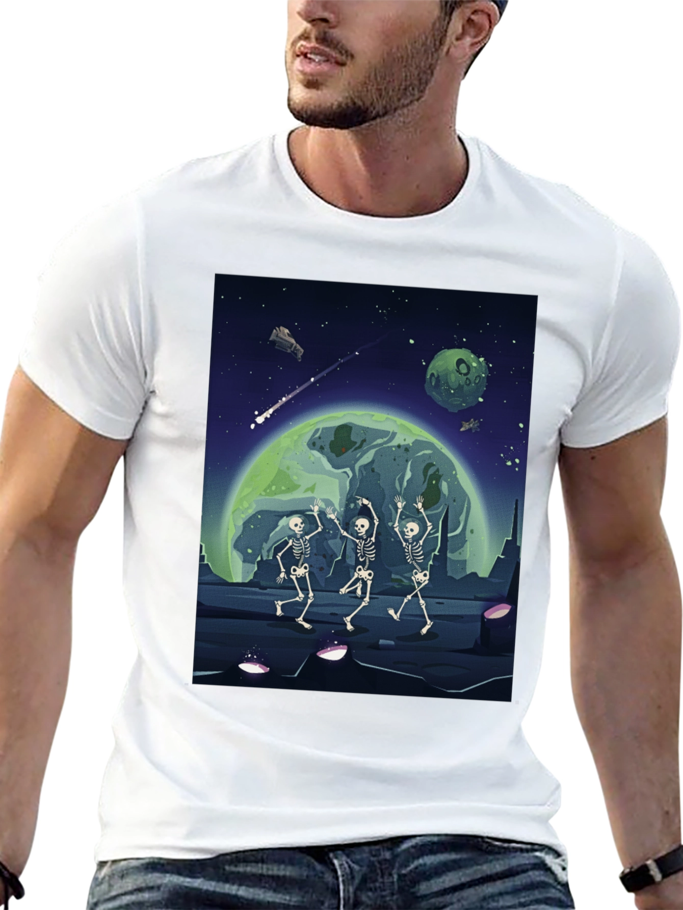 Cosmic Skeleton Dance Graphic Tee