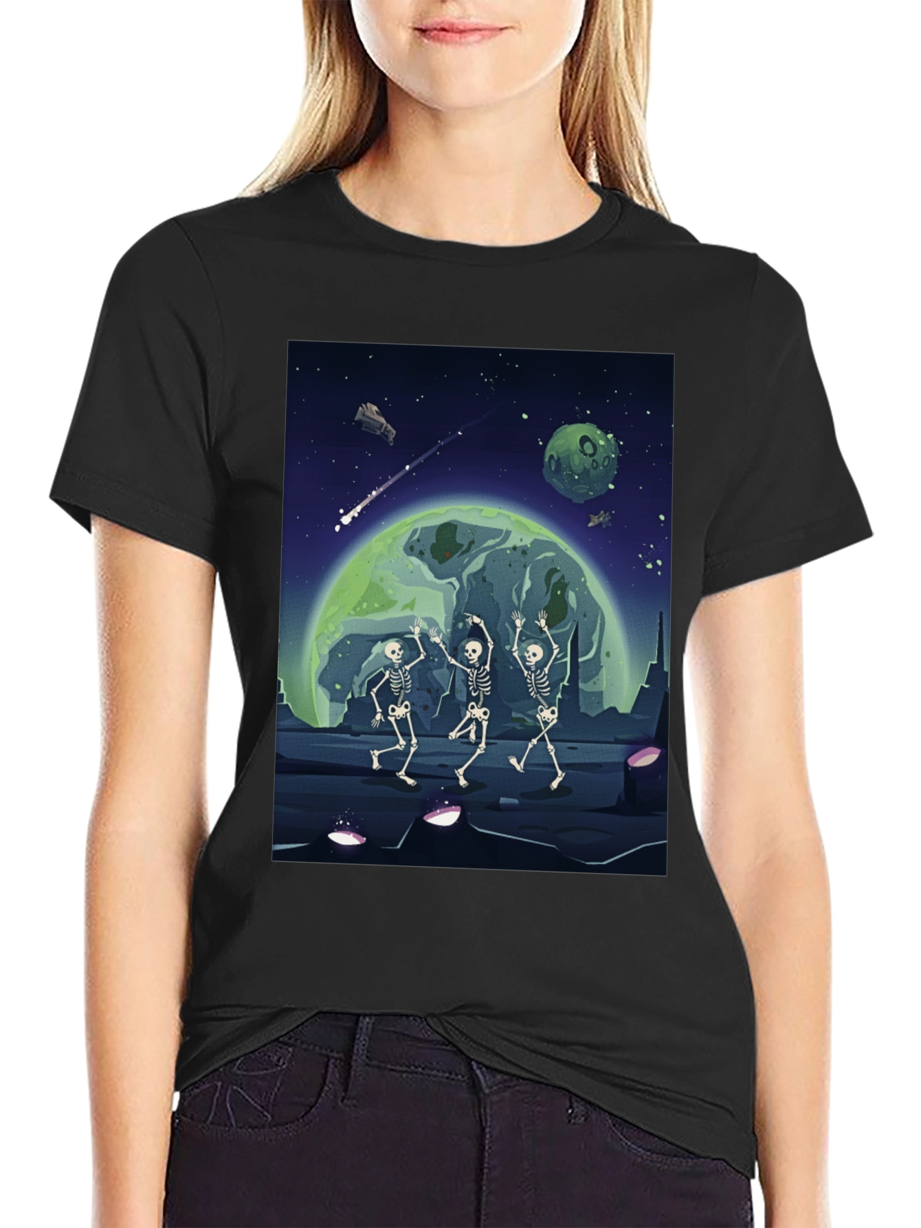 Cosmic Skeleton Dance Graphic Tee