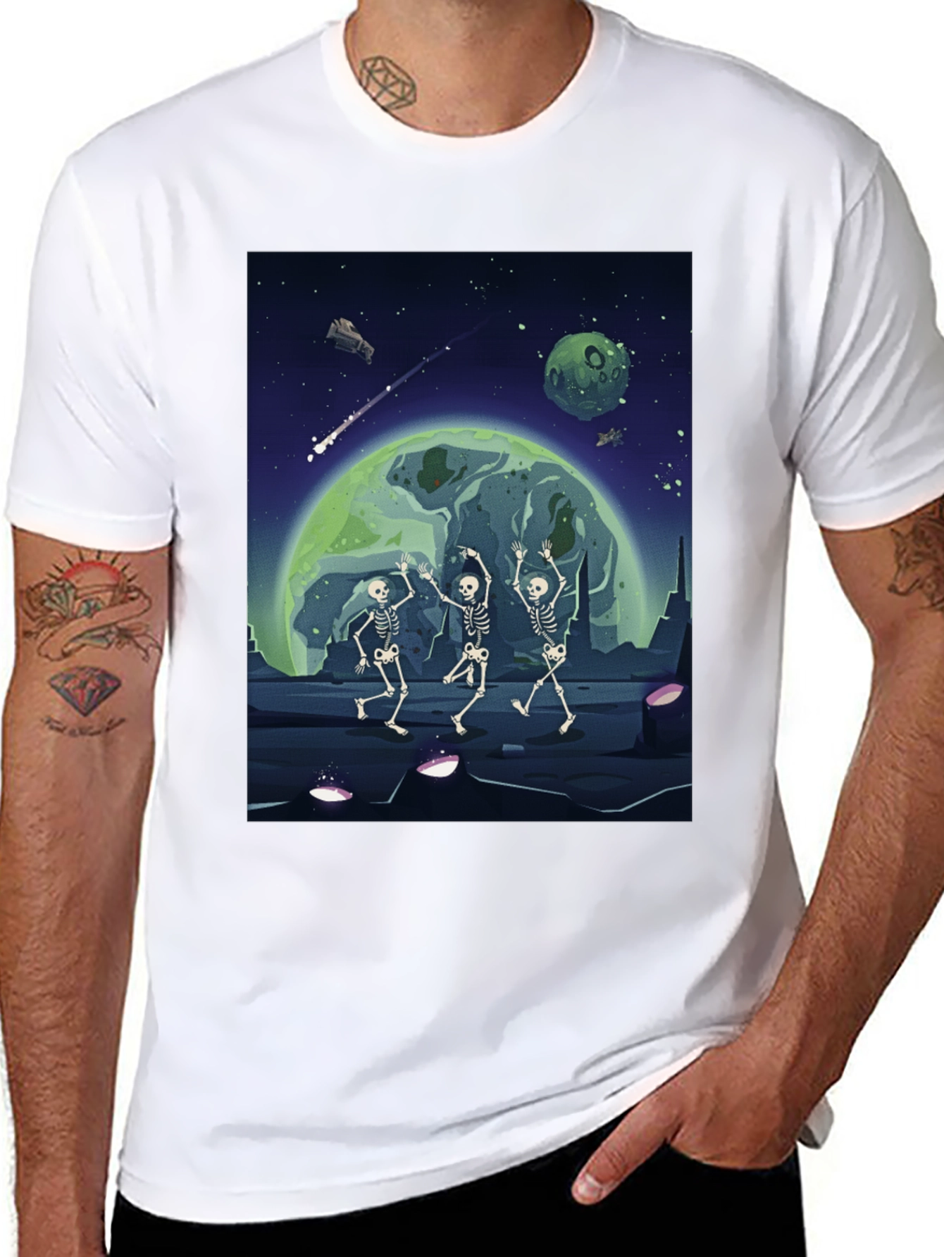 Cosmic Skeleton Dance Graphic Tee