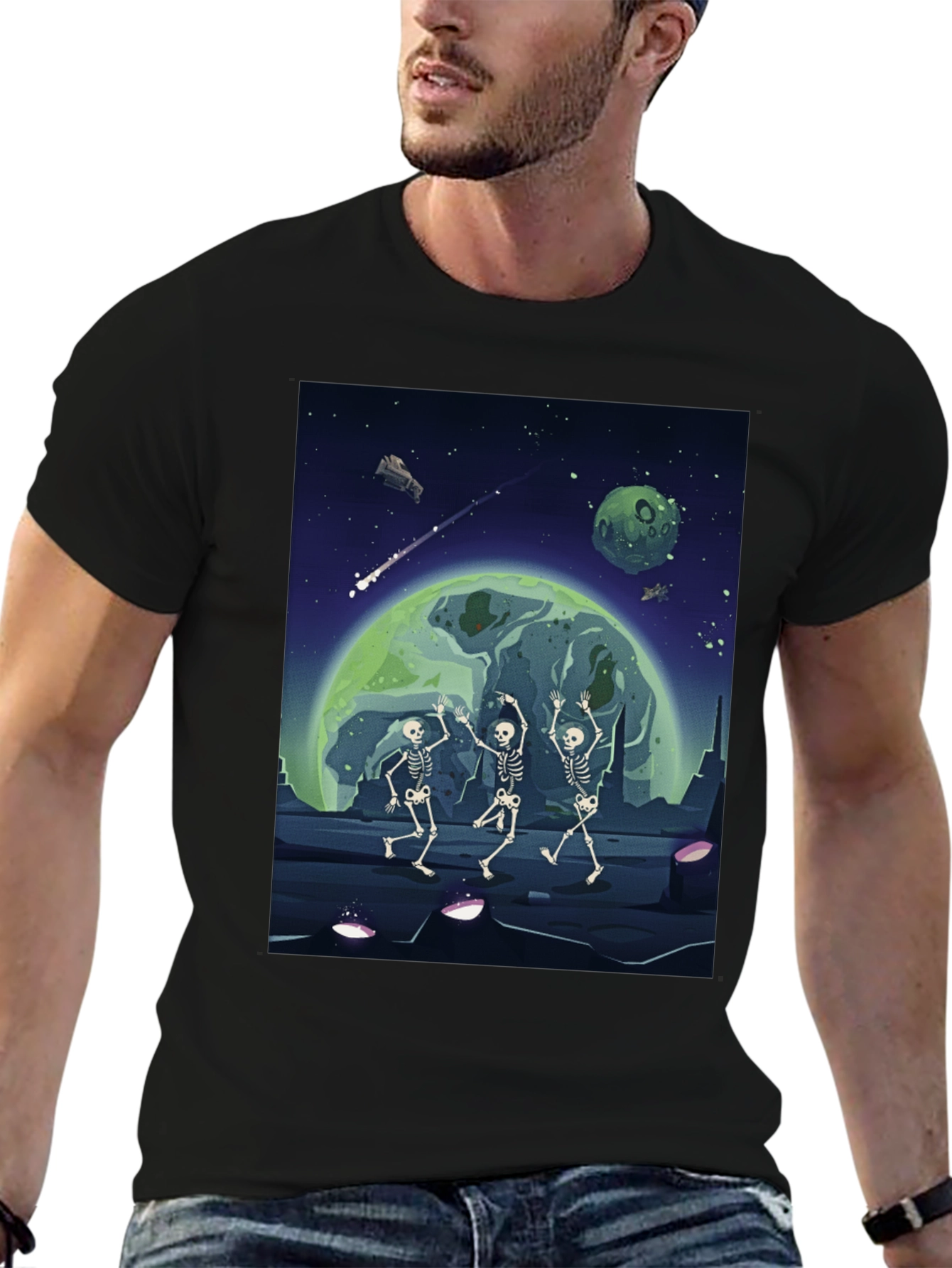 Cosmic Skeleton Dance Graphic Tee
