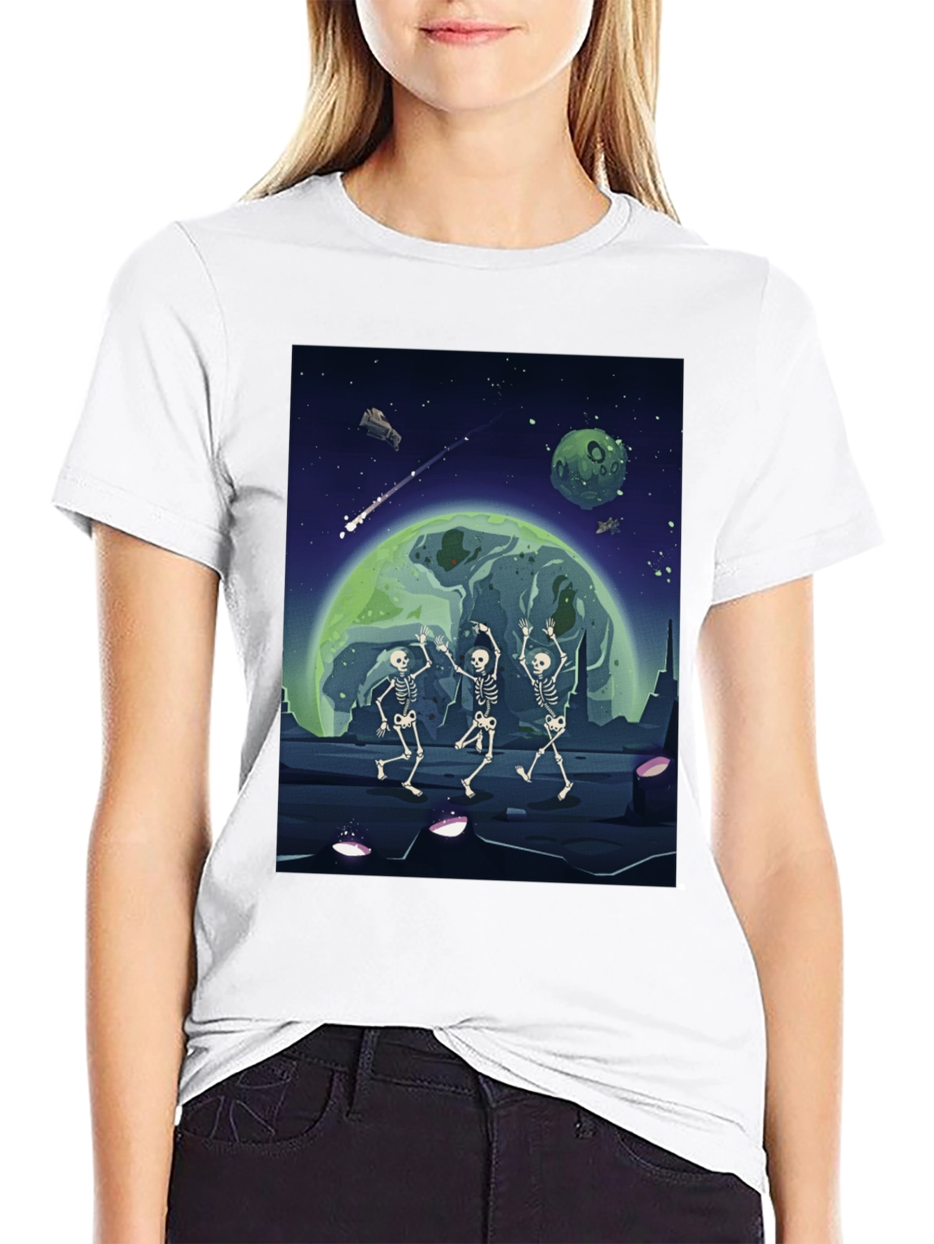 Cosmic Skeleton Dance Graphic Tee
