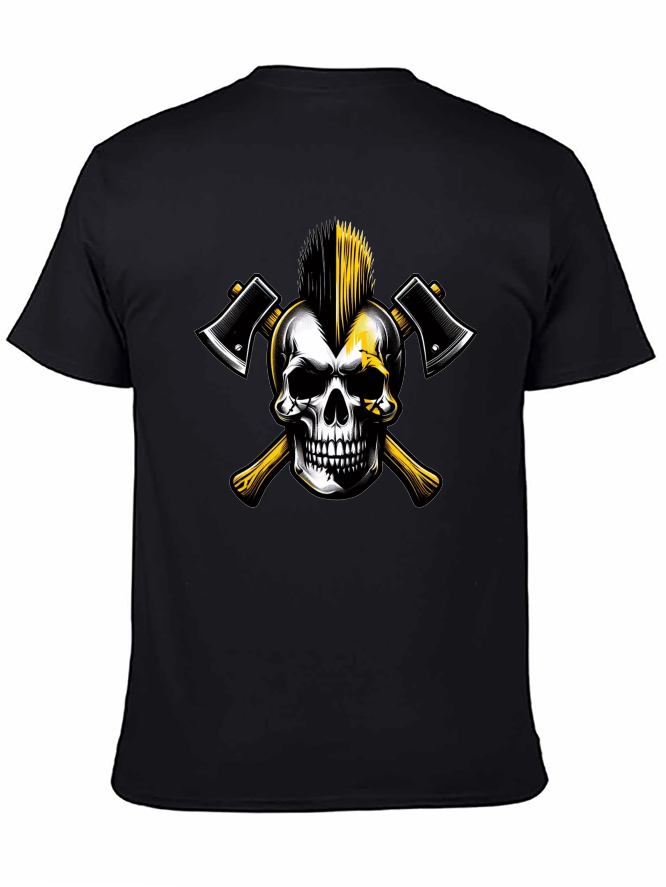 Skull & Axes Graphic Tee - Edgy Black T-Shirt