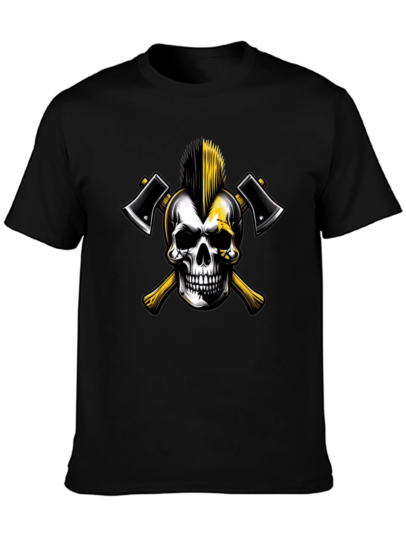 Skull & Axes Graphic Tee - Edgy Black T-Shirt