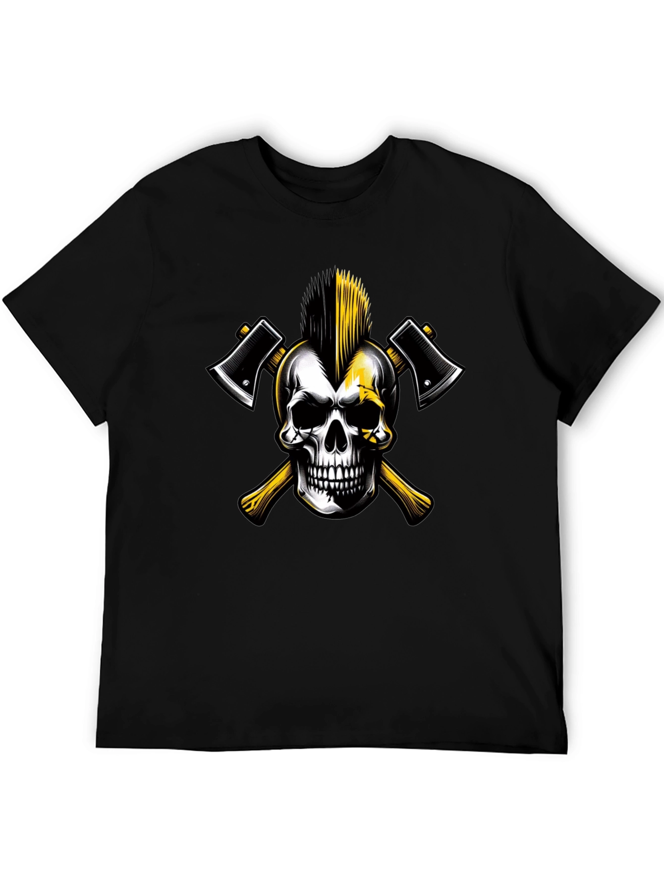 Skull & Axes Graphic Tee - Edgy Black T-Shirt