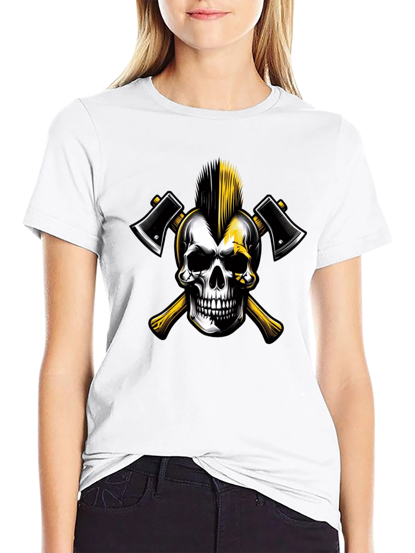 Skull & Axes Graphic Tee - Edgy Black T-Shirt