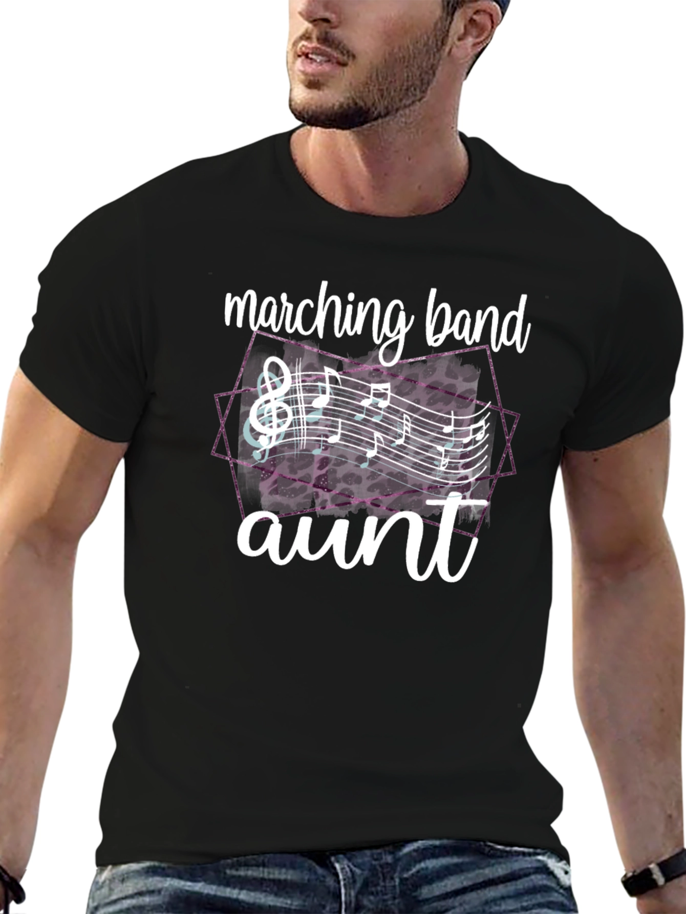 Marching Band Aunt T-Shirt - Music Notes