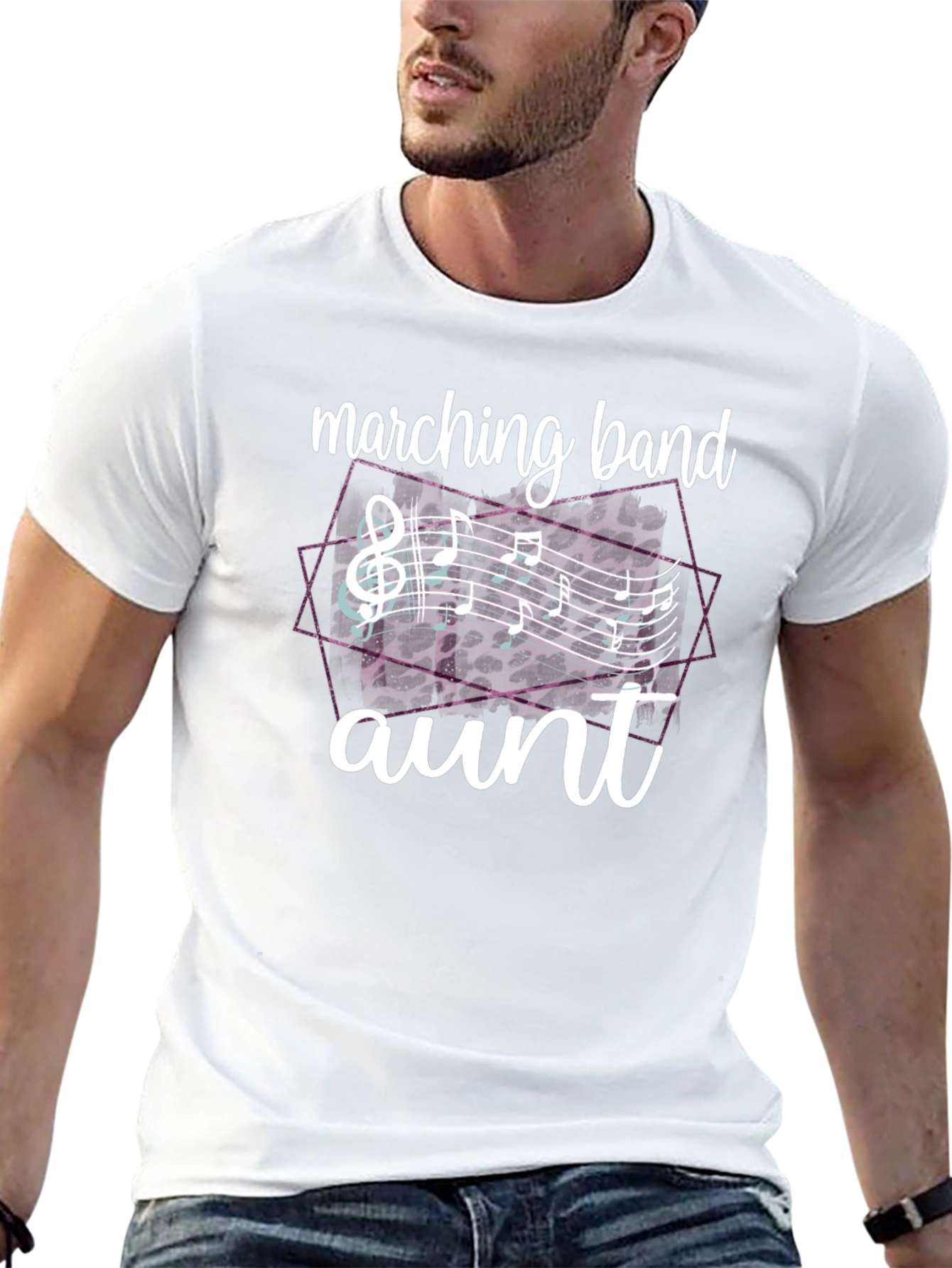 Marching Band Aunt T-Shirt - Music Notes