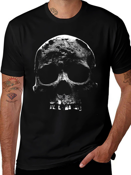 Skull Graphic Print Mens Black T-Shirt