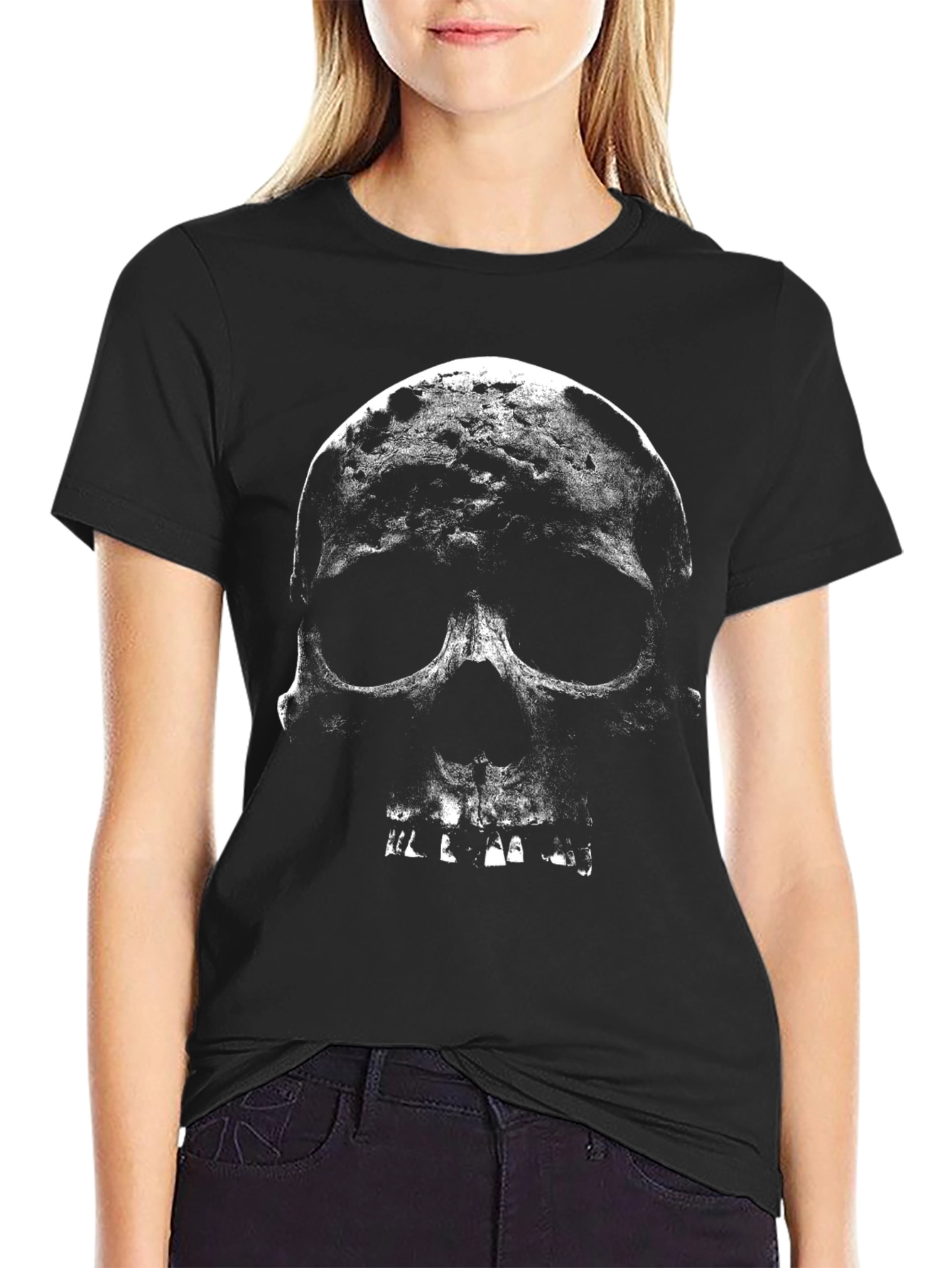 Skull Graphic Print Mens Black T-Shirt