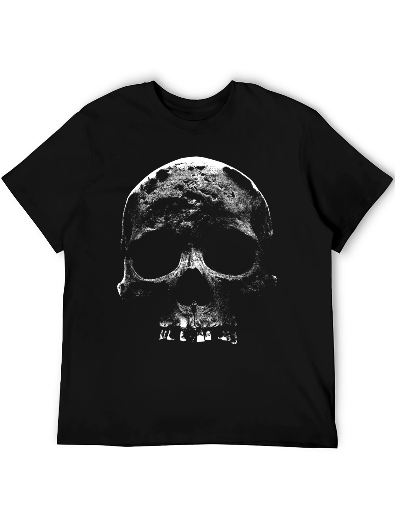 Skull Graphic Print Mens Black T-Shirt