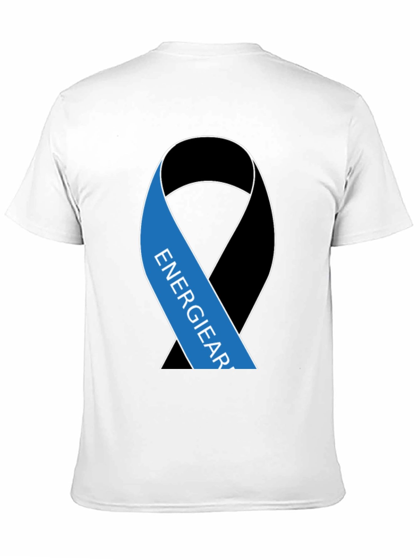 Black T-Shirt with Energy Ribbon Design