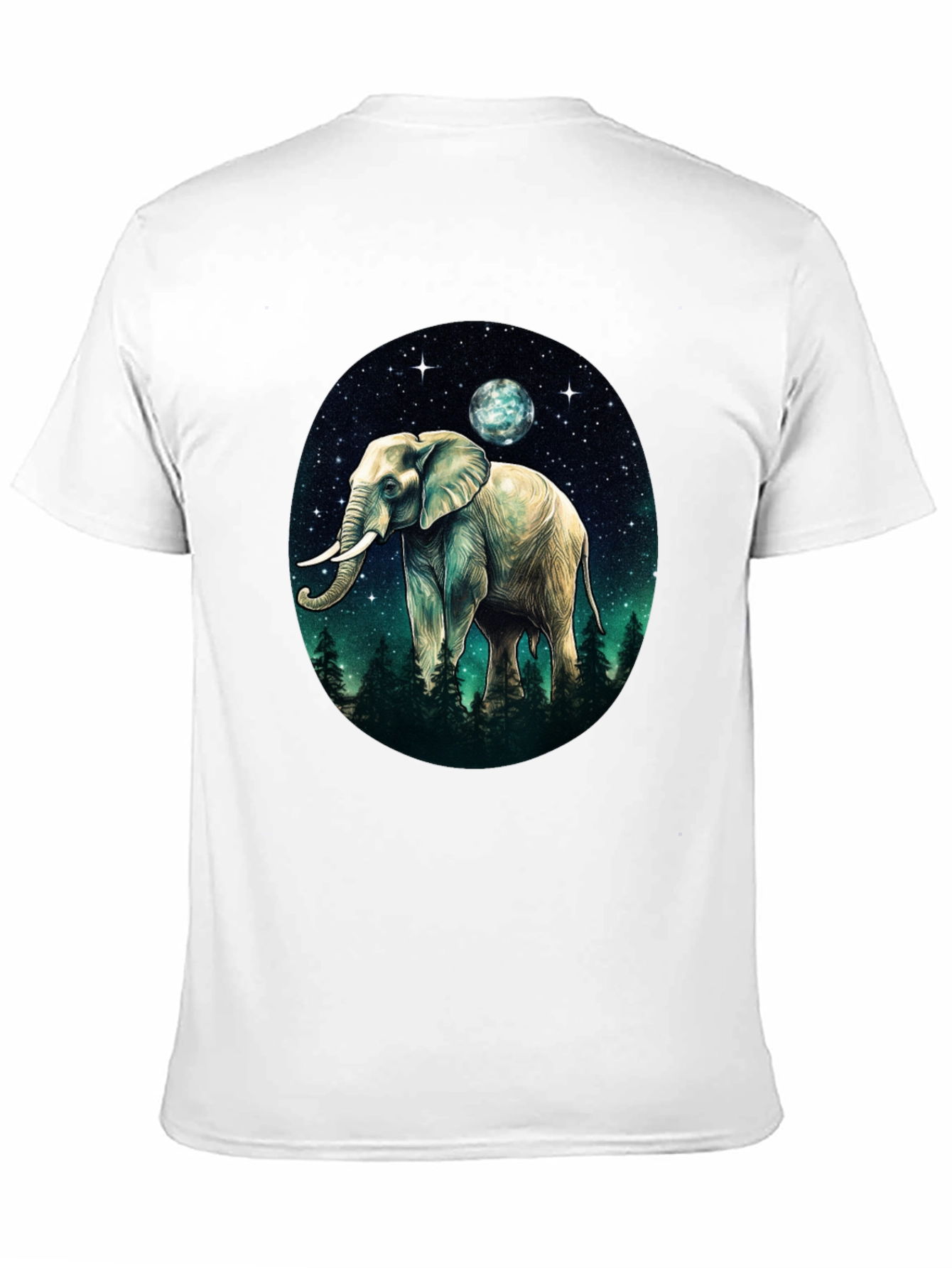 Elephant Moon Graphic Tee - Black Cotton Comfort