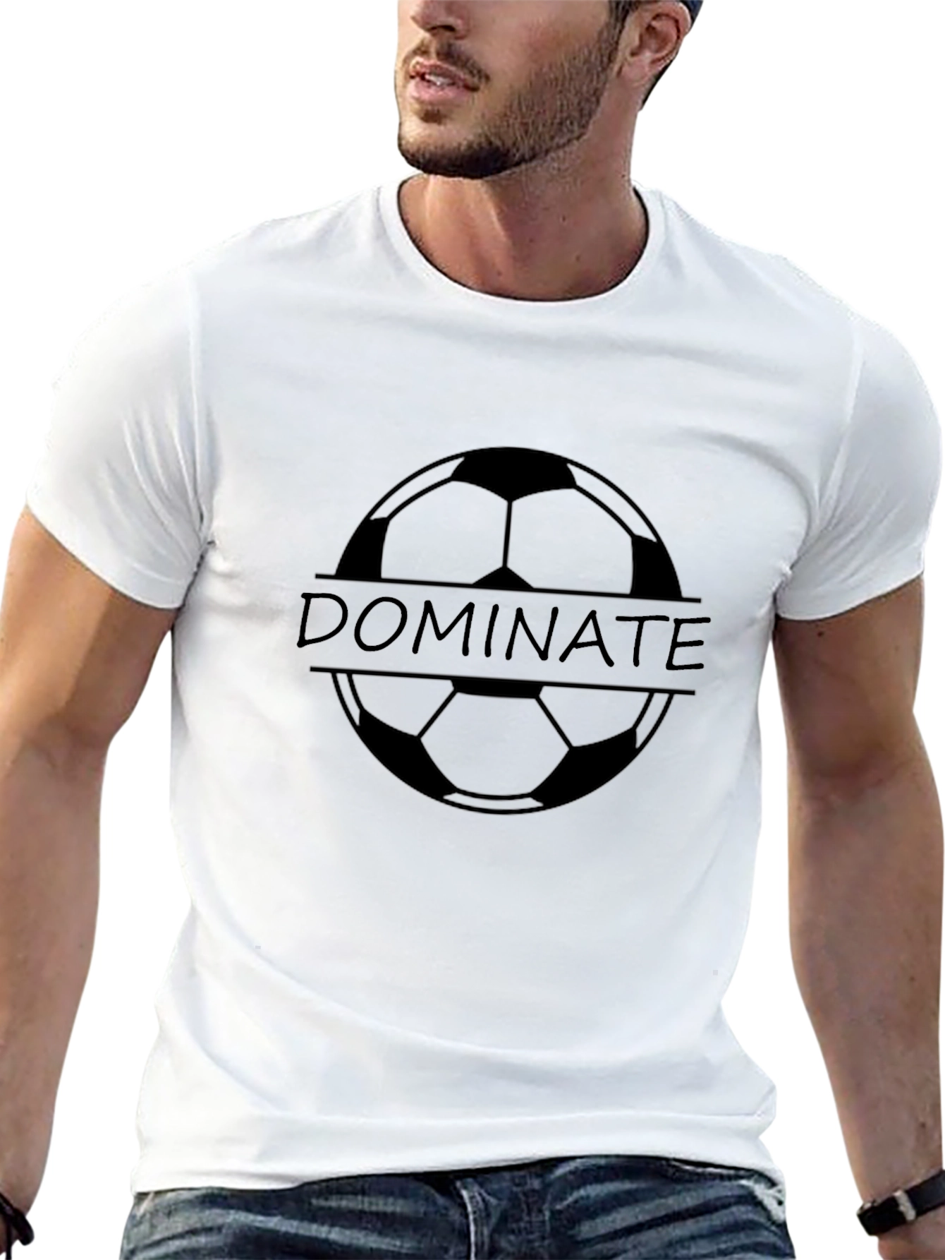 Dominate Soccer T-Shirt - Black Graphic Tee