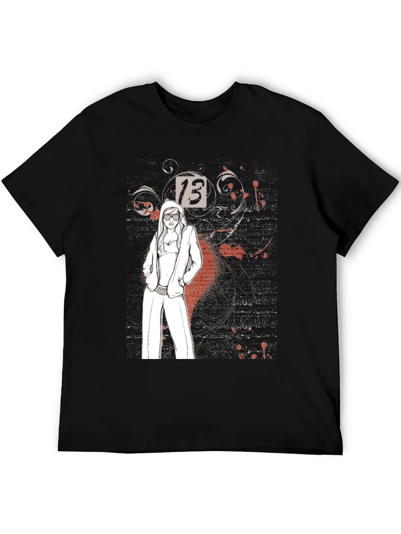 Lucky Number 13 Tee - Black Graphic T-Shirt