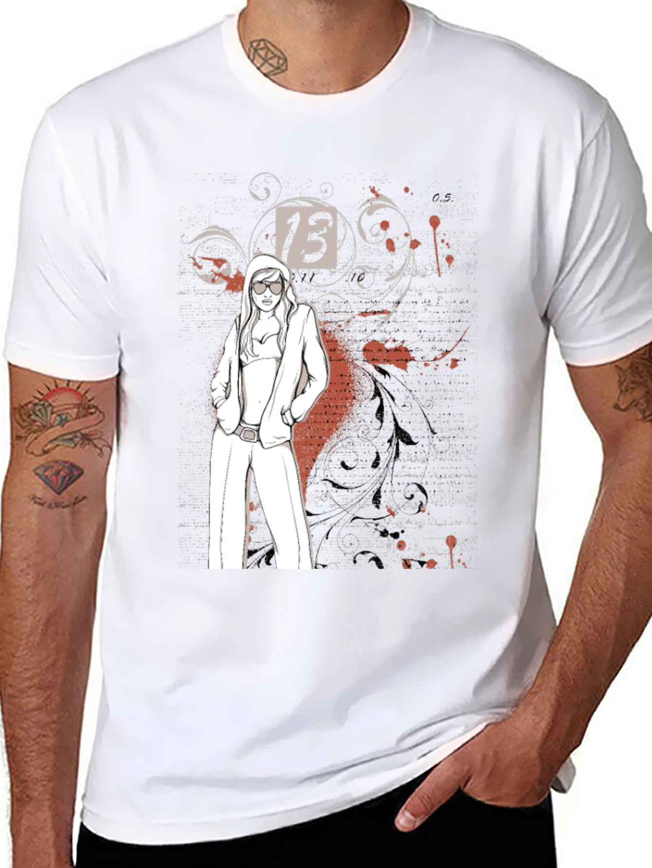 Lucky Number 13 Tee - Black Graphic T-Shirt