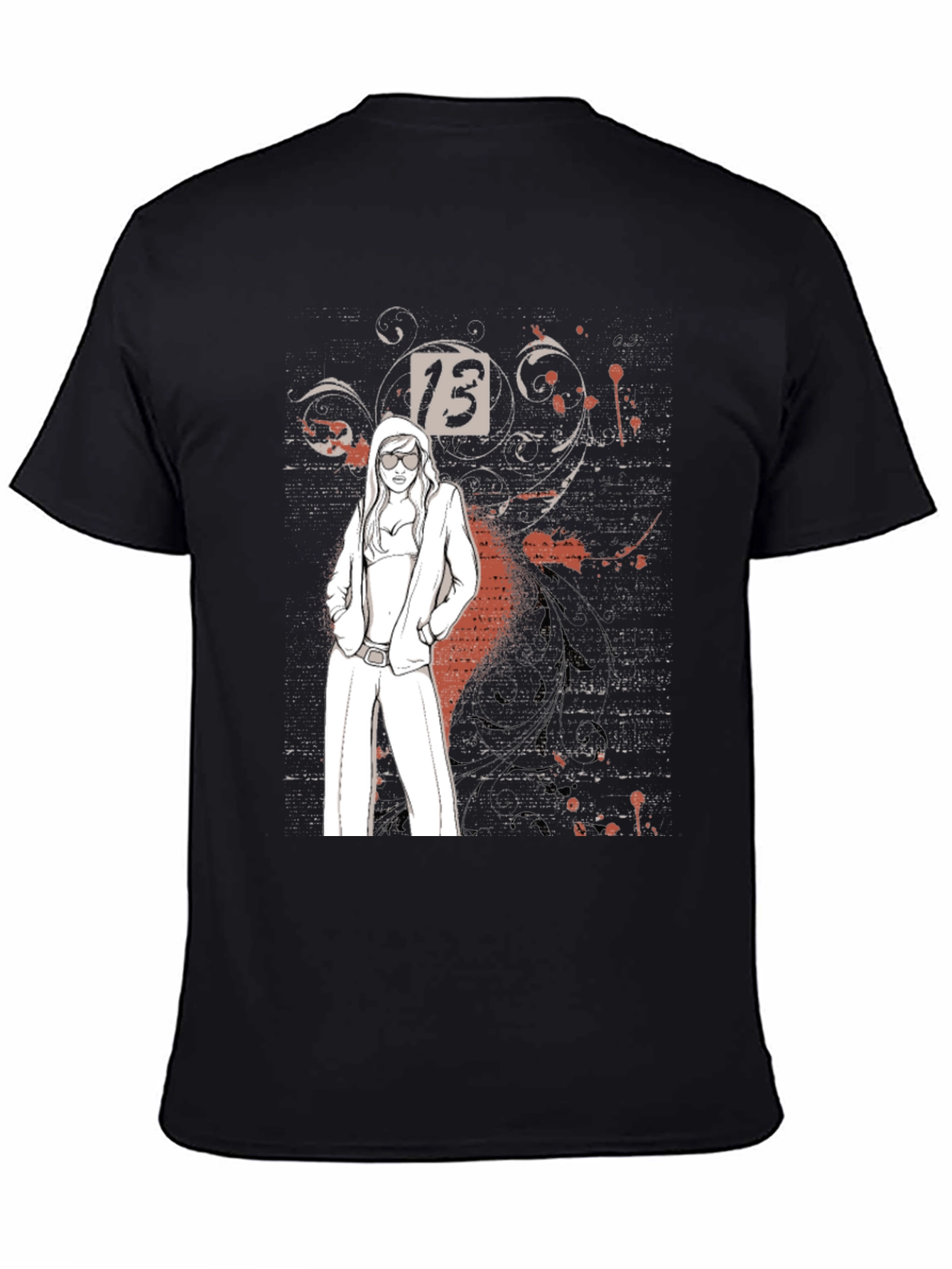 Lucky Number 13 Tee - Black Graphic T-Shirt