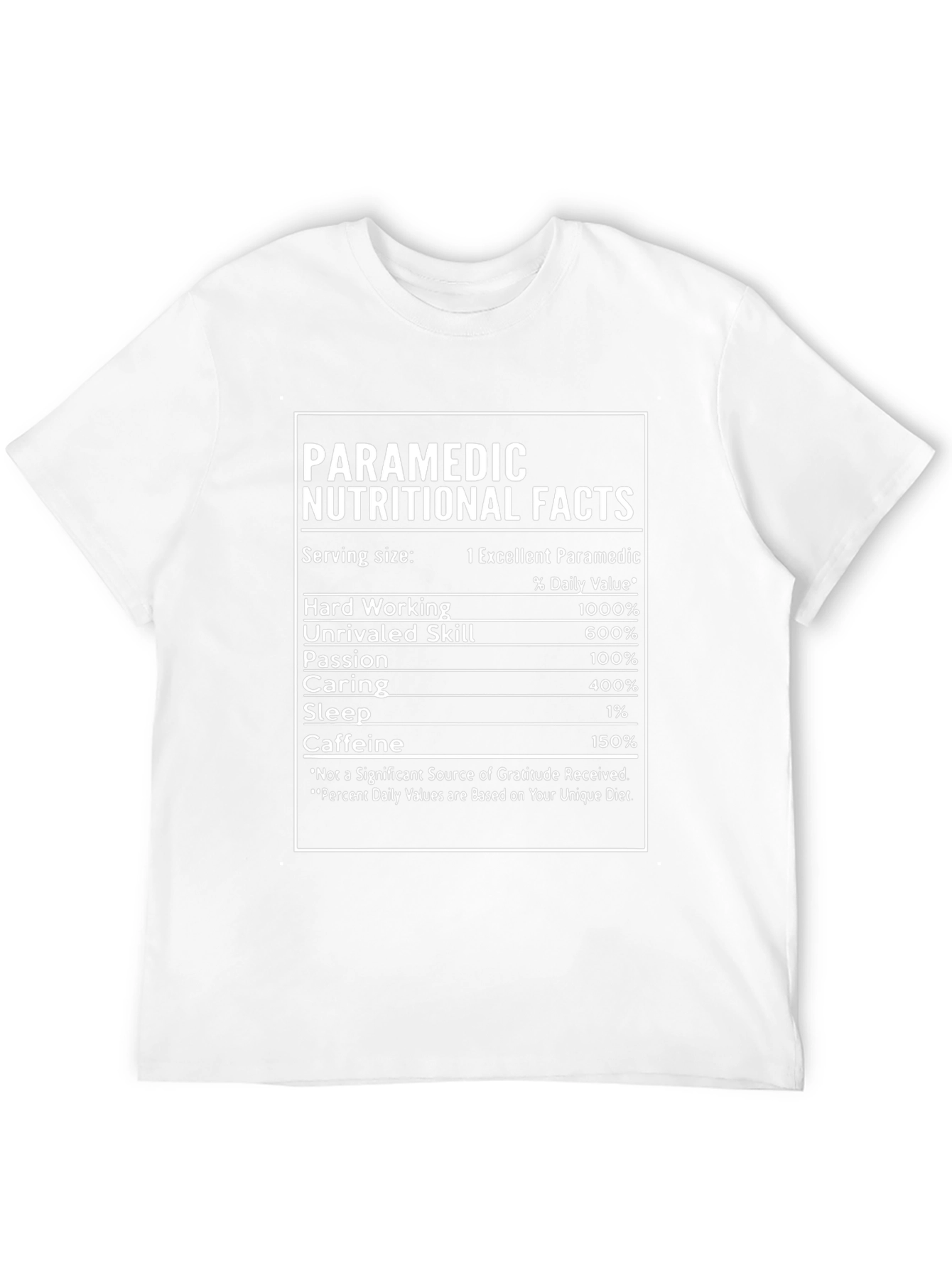 Paramedic Nutritional Facts Novelty T-Shirt