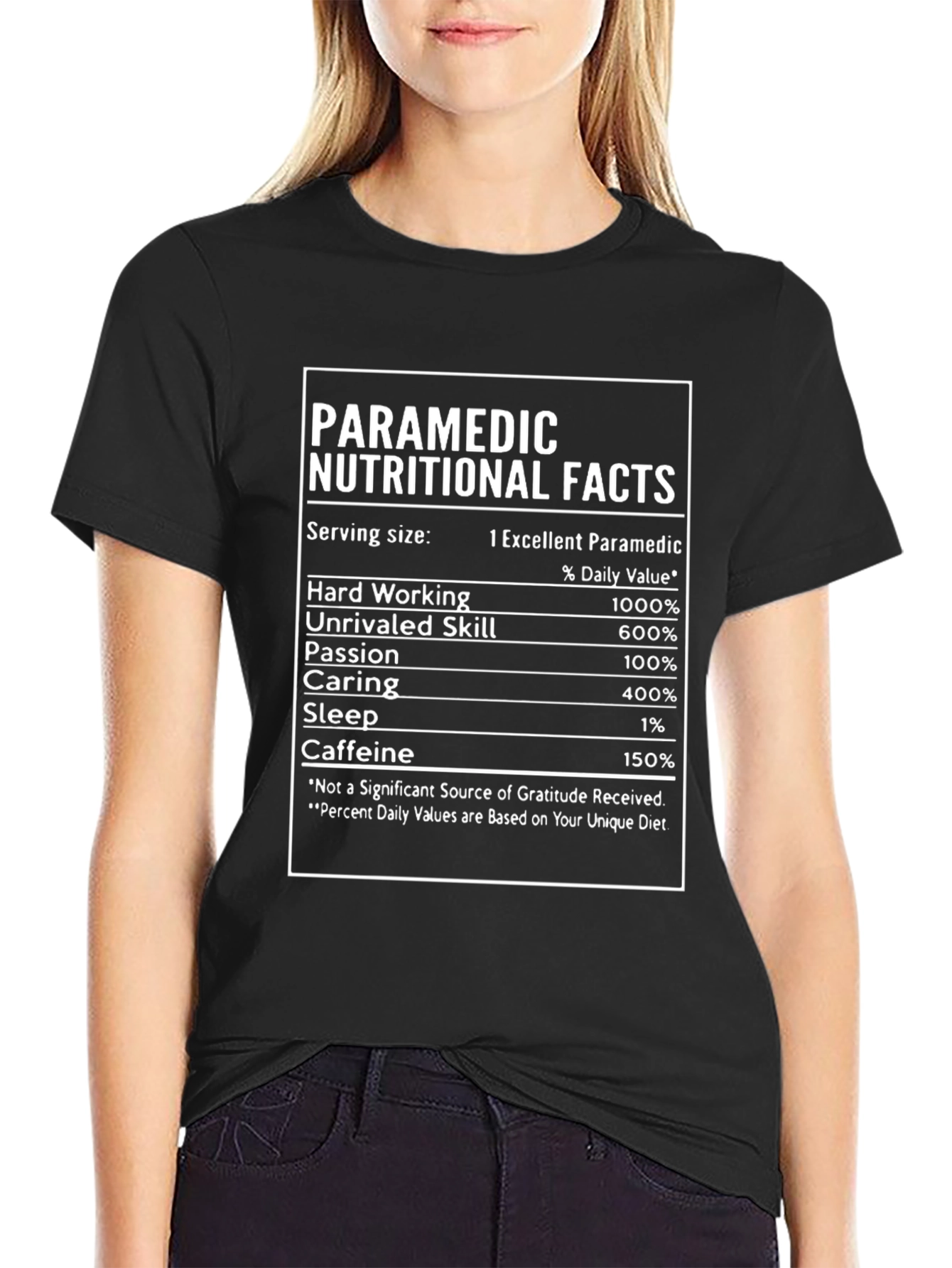 Paramedic Nutritional Facts Novelty T-Shirt