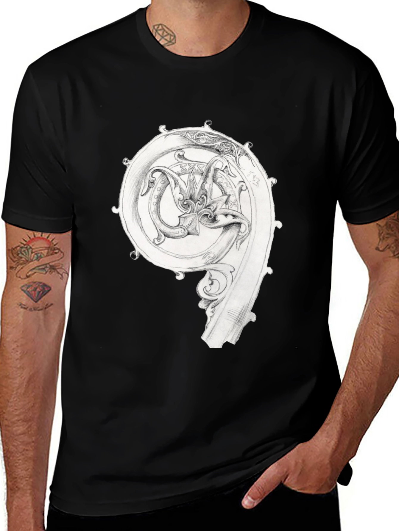 Art Nouveau Dragon Graphic T-Shirt