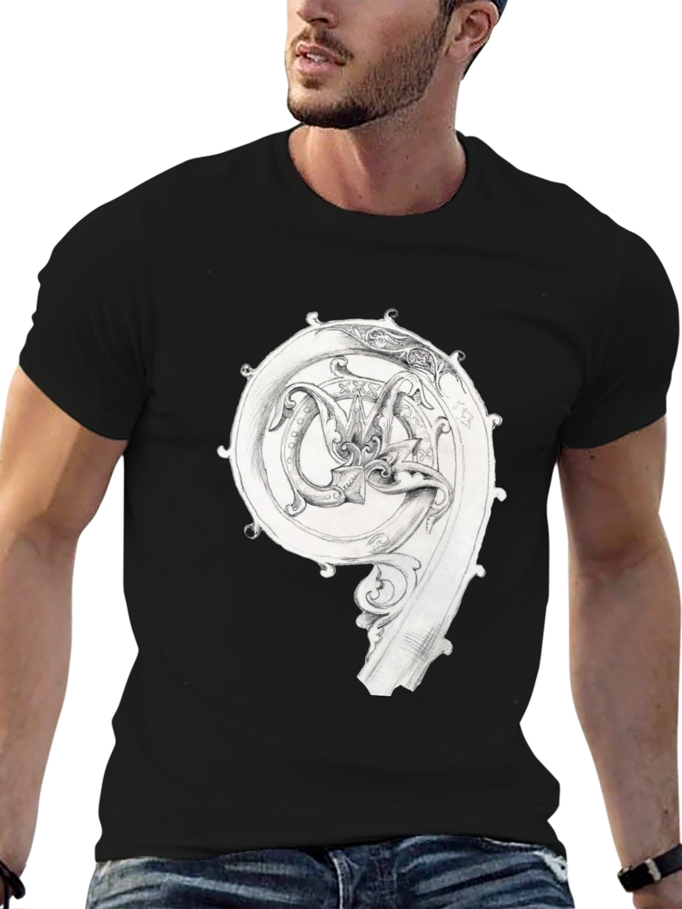 Art Nouveau Dragon Graphic T-Shirt