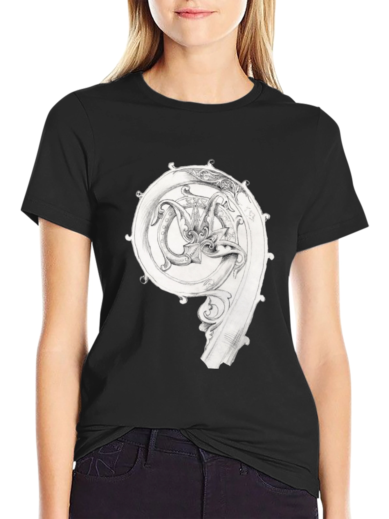 Art Nouveau Dragon Graphic T-Shirt