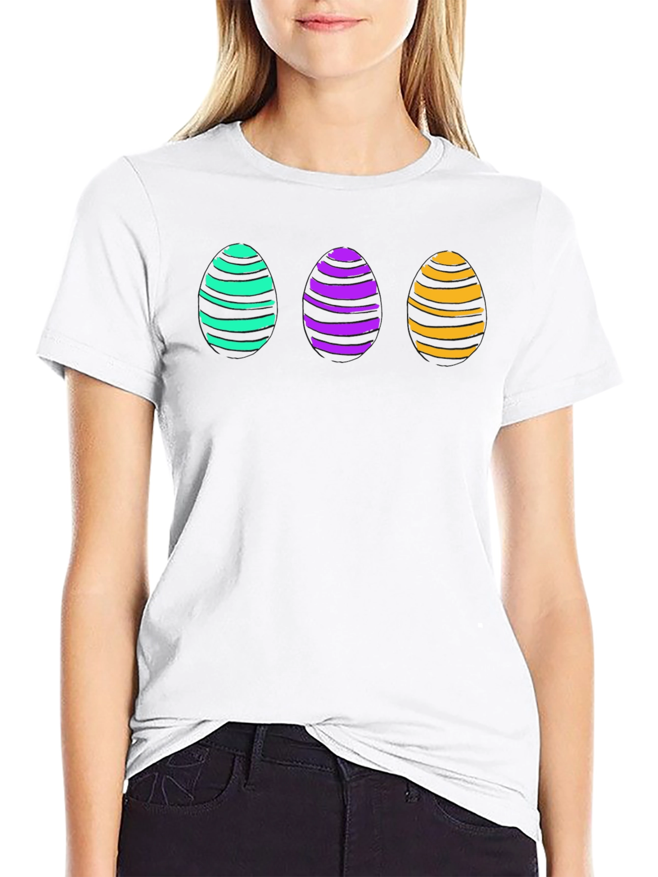 Easter Egg T-Shirt - Striped Egg Design Tee
