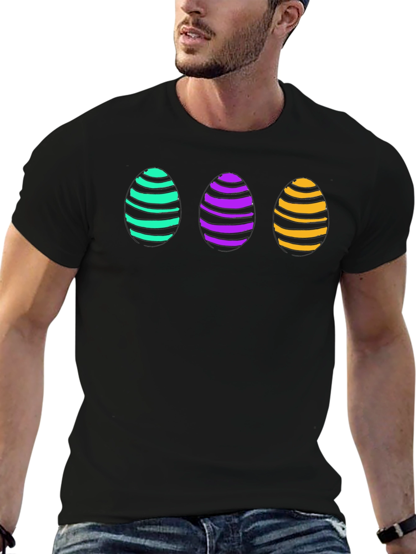 Easter Egg T-Shirt - Striped Egg Design Tee