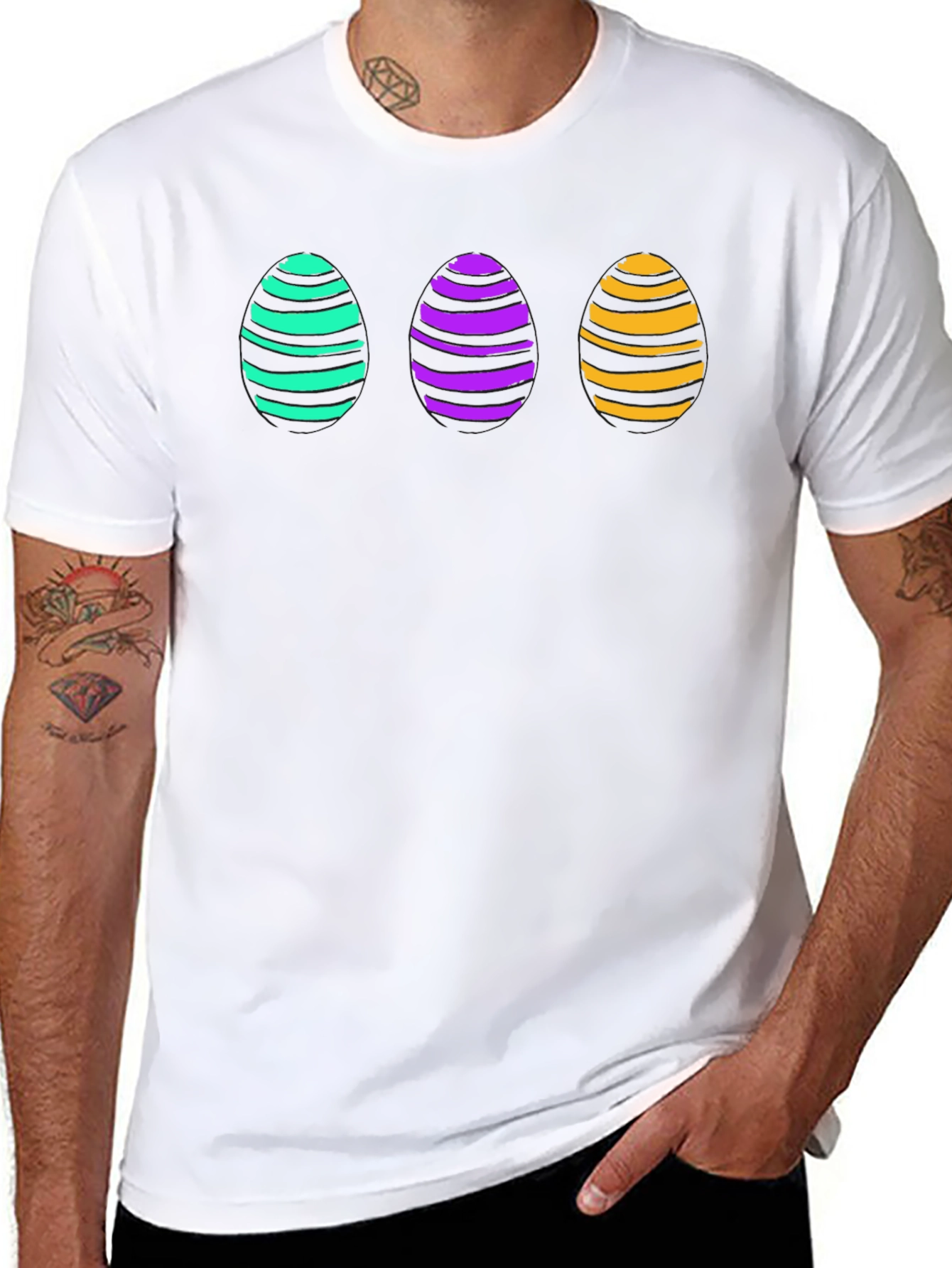 Easter Egg T-Shirt - Striped Egg Design Tee