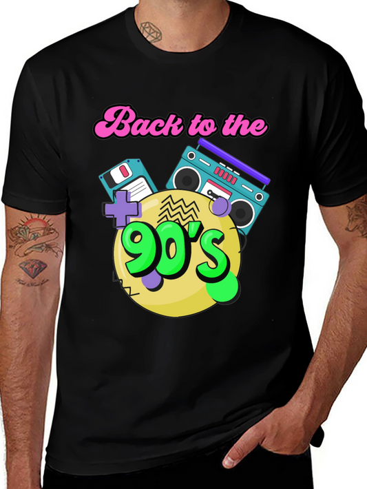 Back to the 90s T-Shirt Retro Boombox & Floppy Disk Design