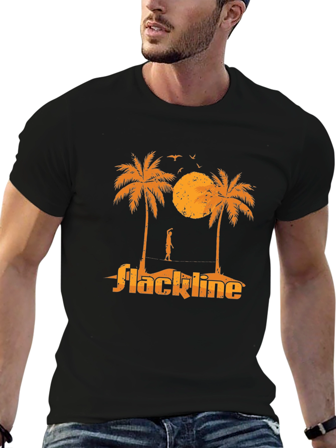 Slackline Palm Tree Graphic Tee - Black