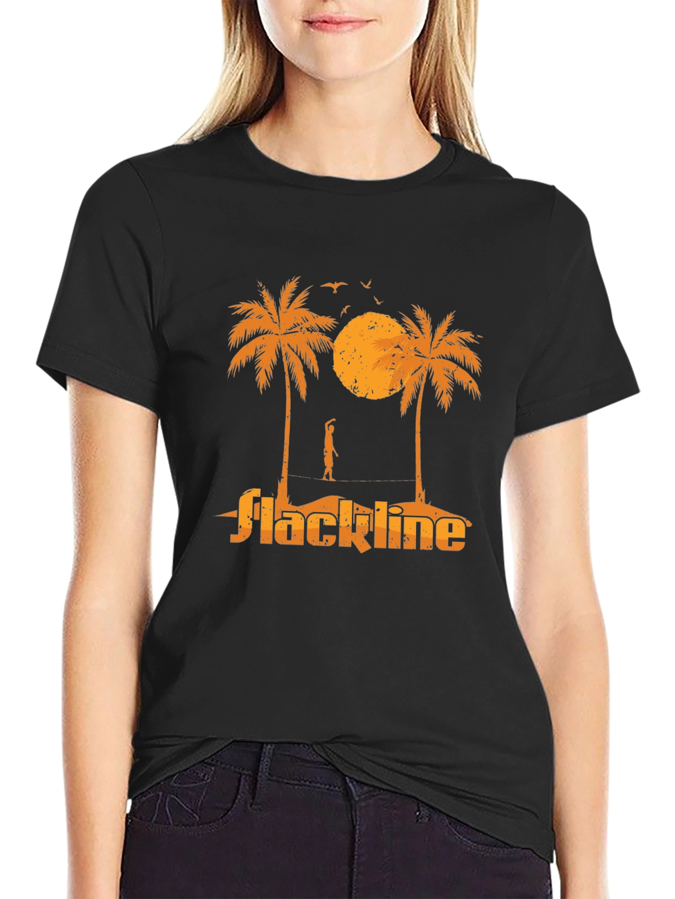 Slackline Palm Tree Graphic Tee - Black