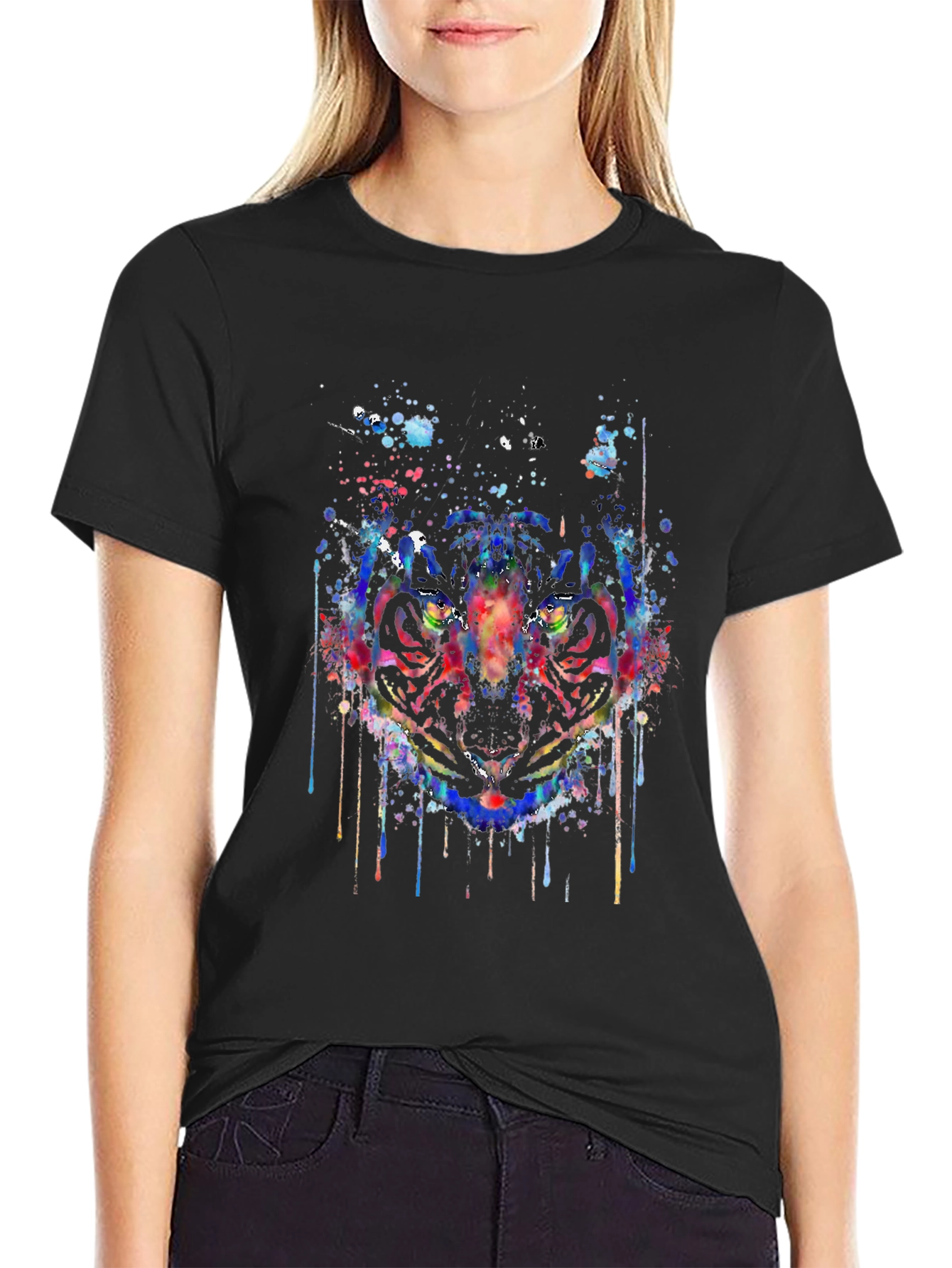 Abstract Tiger Graphic T-Shirt
