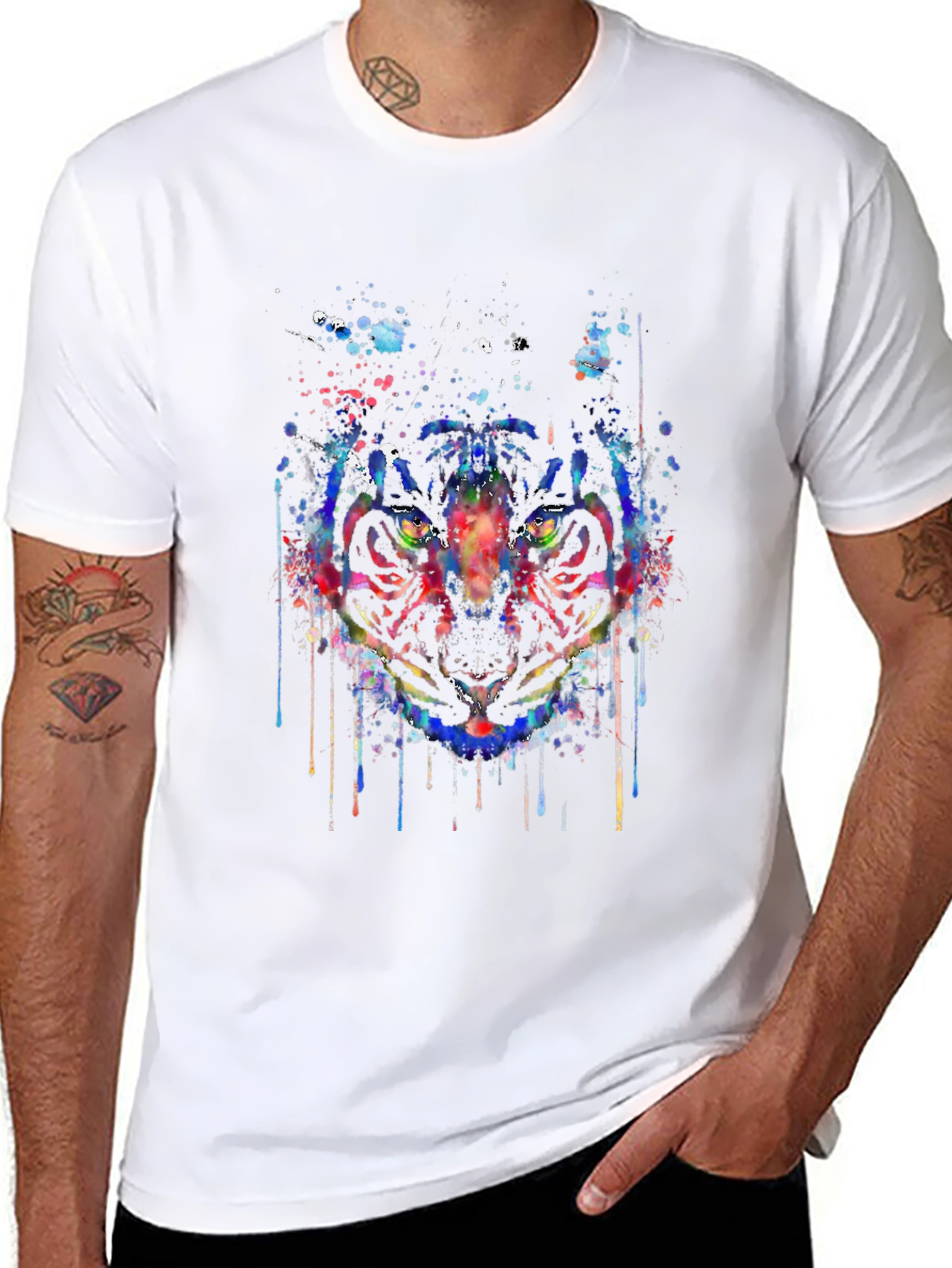 Abstract Tiger Graphic T-Shirt