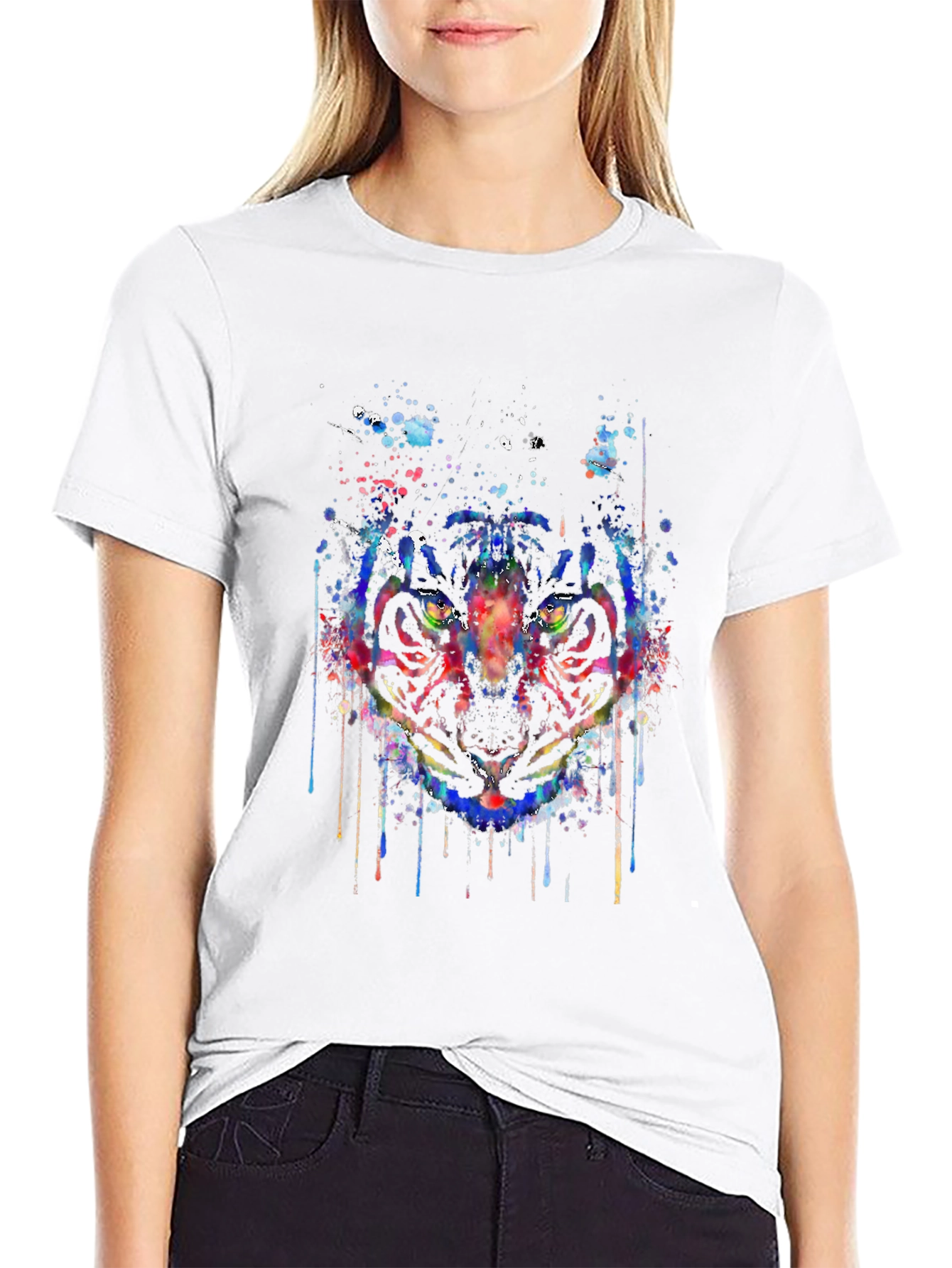 Abstract Tiger Graphic T-Shirt
