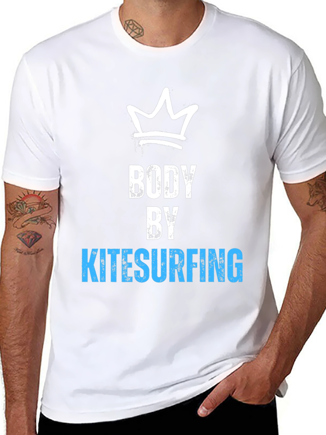 Body by Kitesurfing T-Shirt - Black Crew Neck