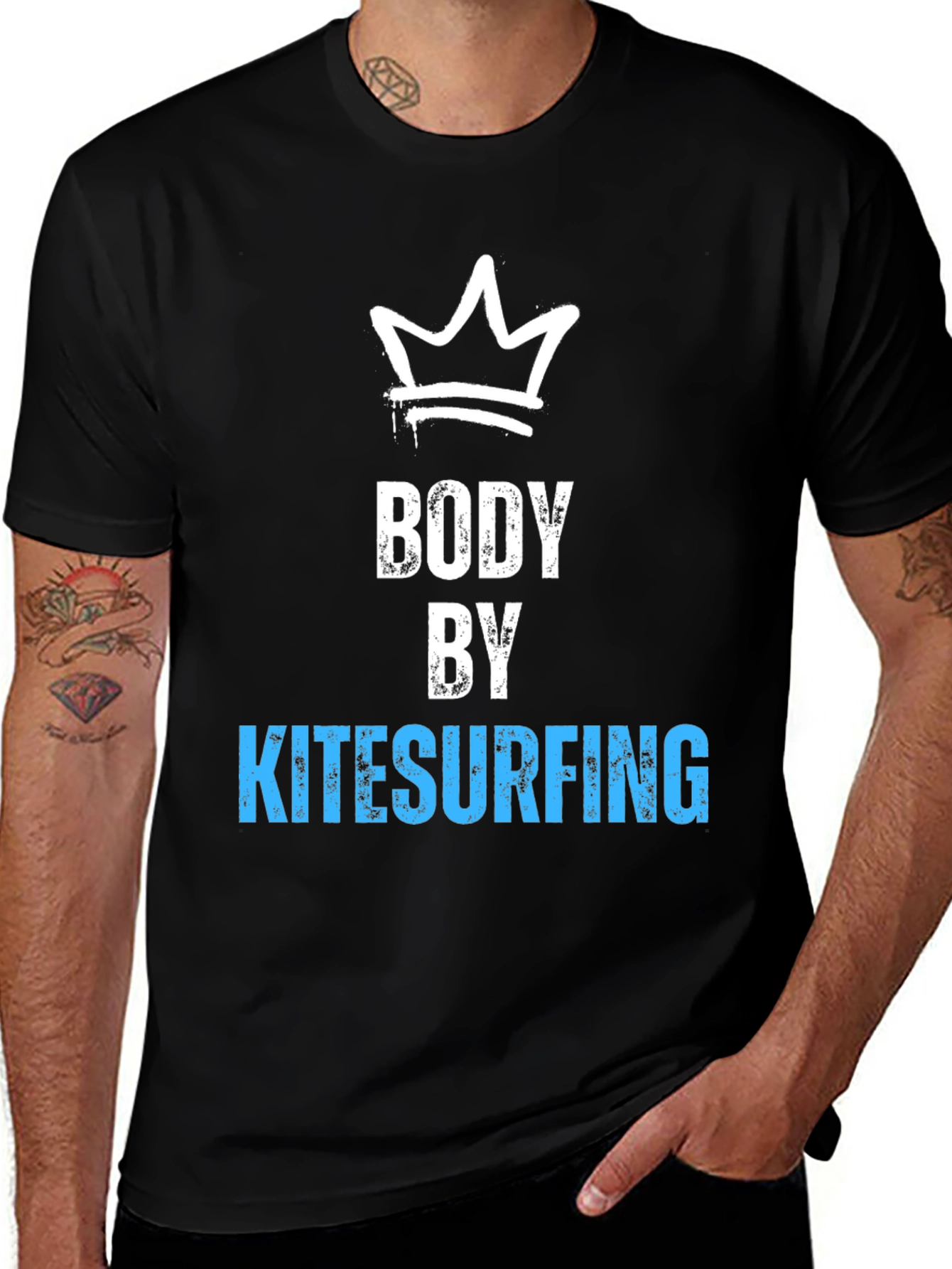 Body by Kitesurfing T-Shirt - Black Crew Neck