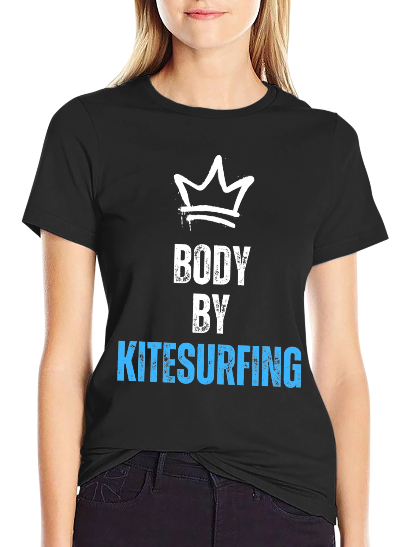 Body by Kitesurfing T-Shirt - Black Crew Neck