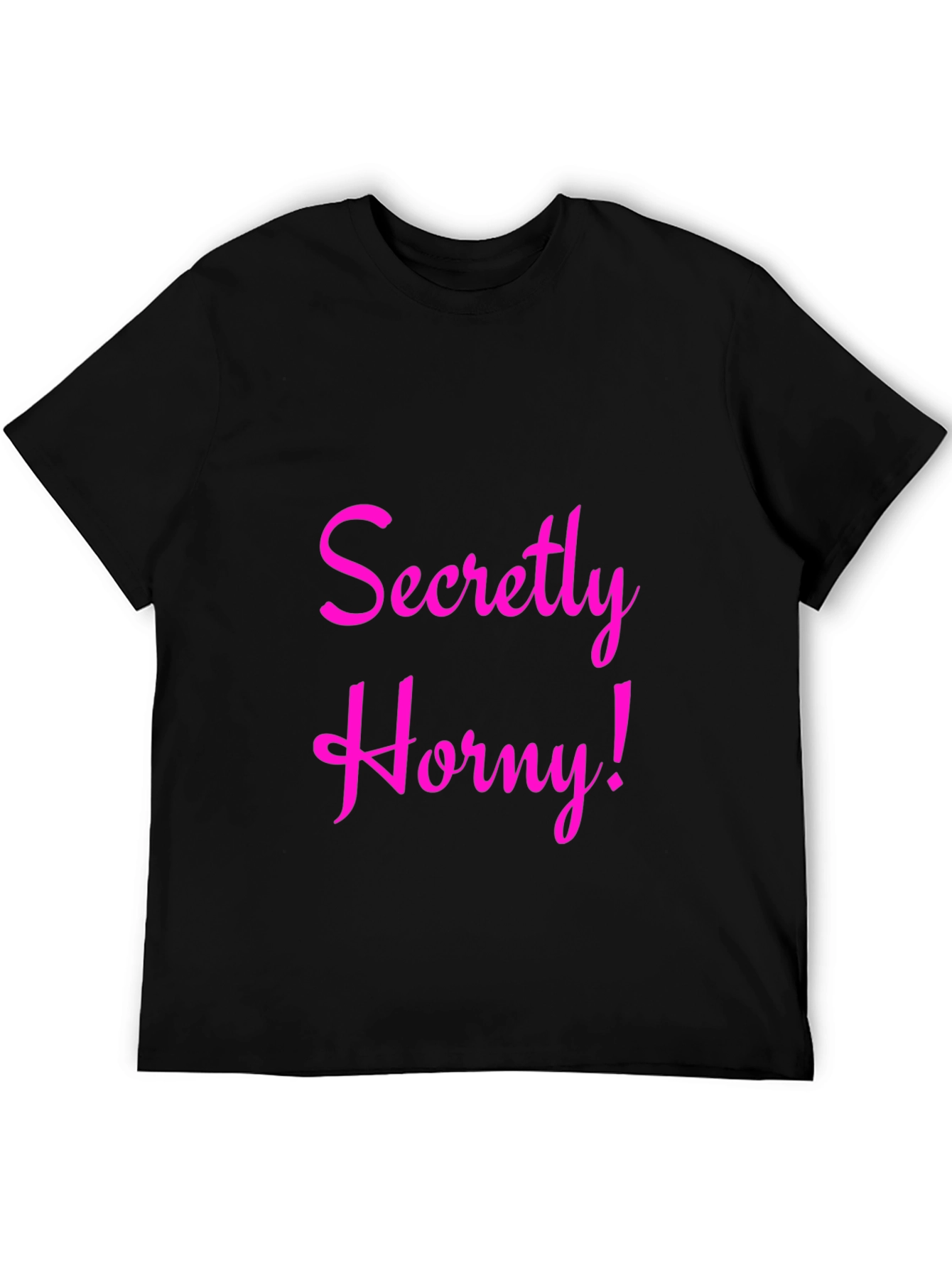 Secretly Horny Black Graphic Tee - Mens Fashion