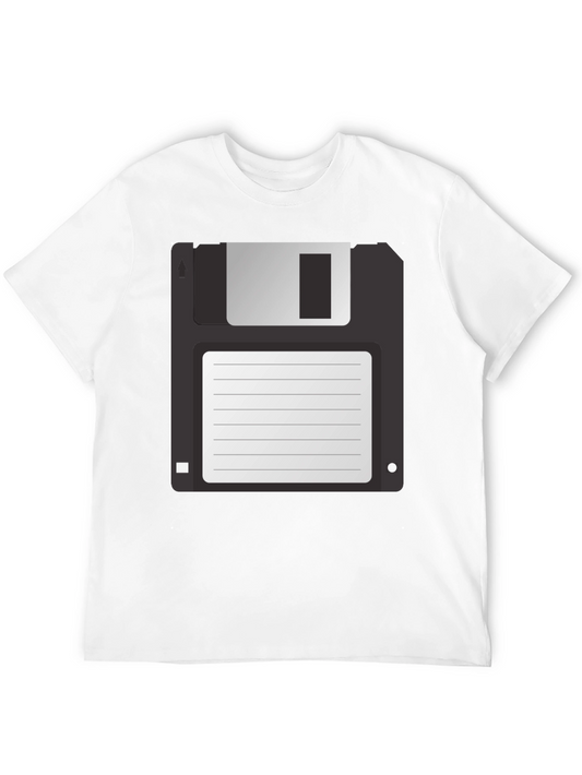 Retro Floppy Disk Graphic T-Shirt - Vintage Tech Style