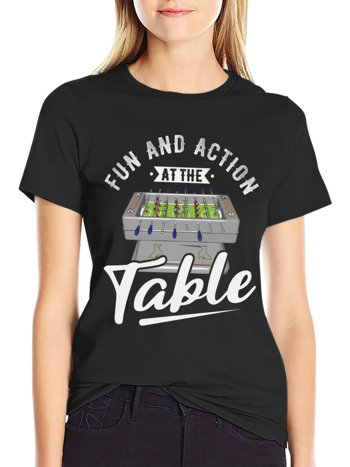 Table Soccer Fan Gift Outfit Table Football Unisex Short Sleeve Soft Cotton T-Shirt – Casual Everyday Wear