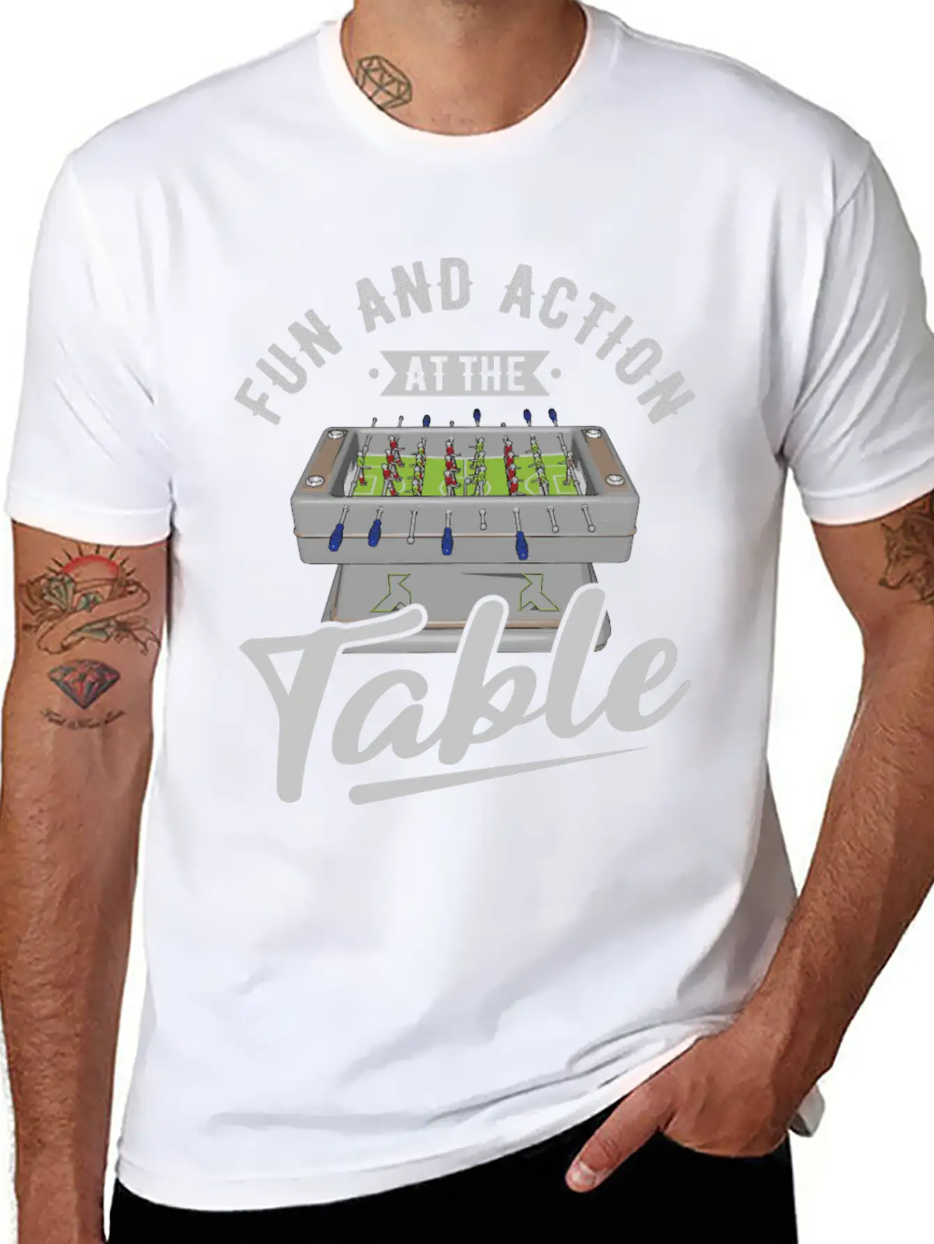 Table Soccer Fan Gift Outfit Table Football Unisex Short Sleeve Soft Cotton T-Shirt – Casual Everyday Wear