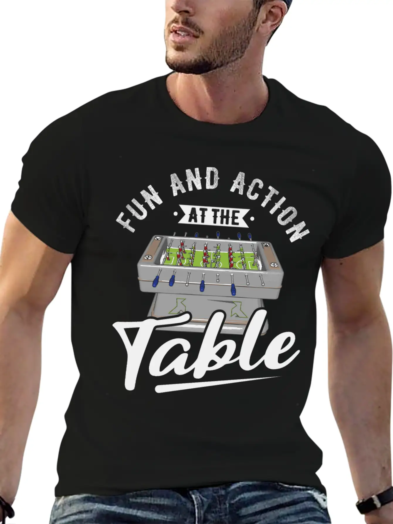Table Soccer Fan Gift Outfit Table Football Unisex Short Sleeve Soft Cotton T-Shirt – Casual Everyday Wear