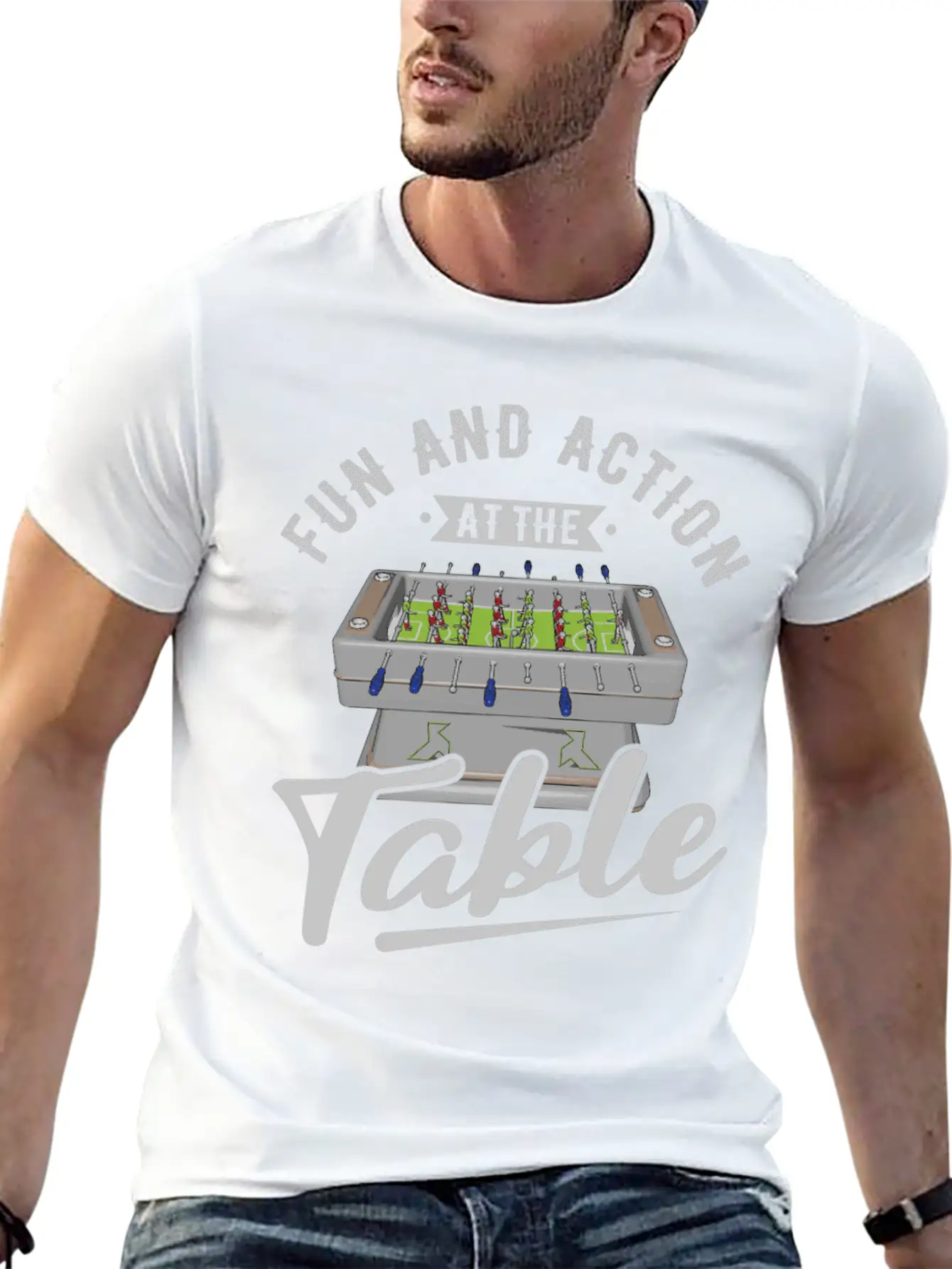 Table Soccer Fan Gift Outfit Table Football Unisex Short Sleeve Soft Cotton T-Shirt – Casual Everyday Wear