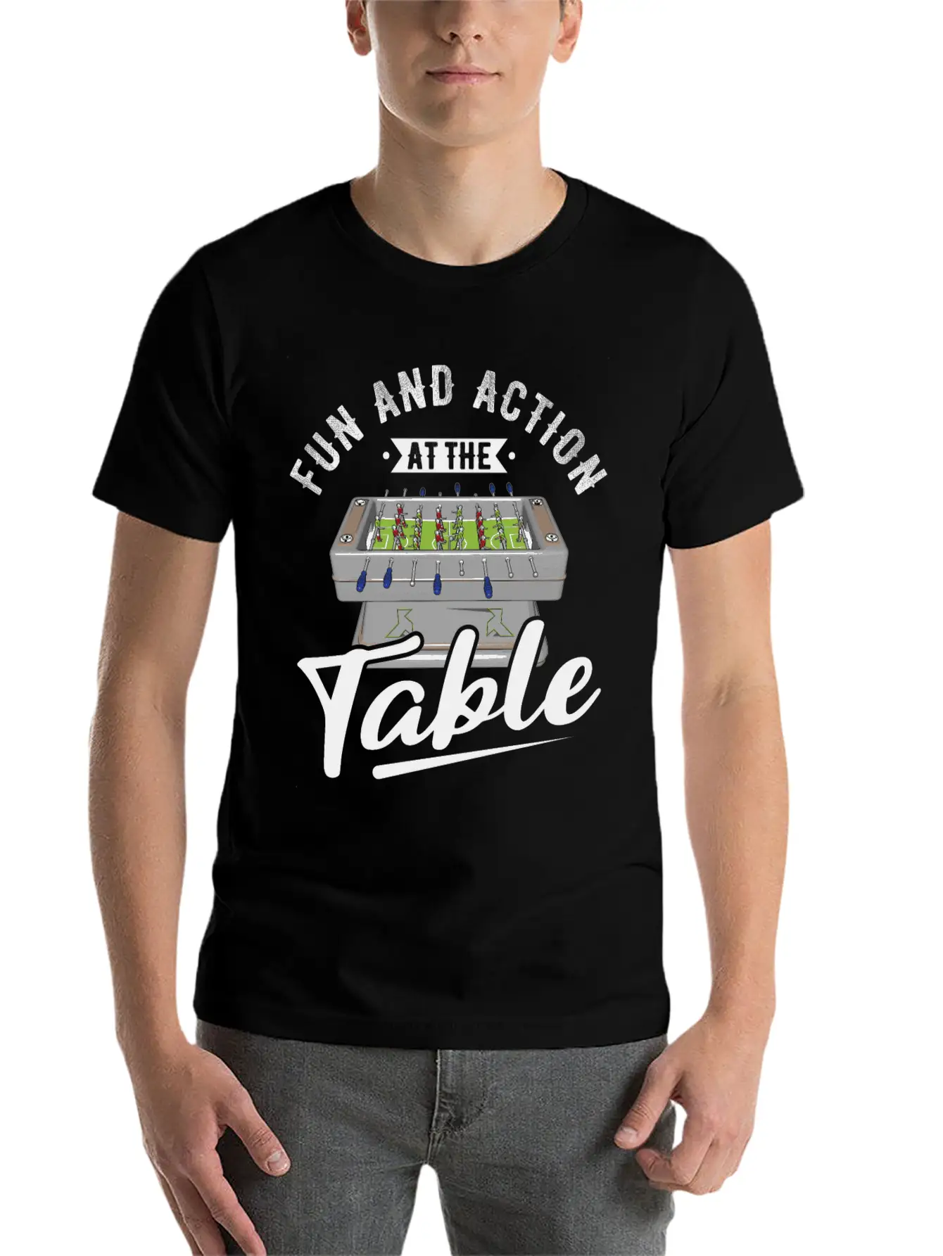 Table Soccer Fan Gift Outfit Table Football Unisex Short Sleeve Soft Cotton T-Shirt – Casual Everyday Wear
