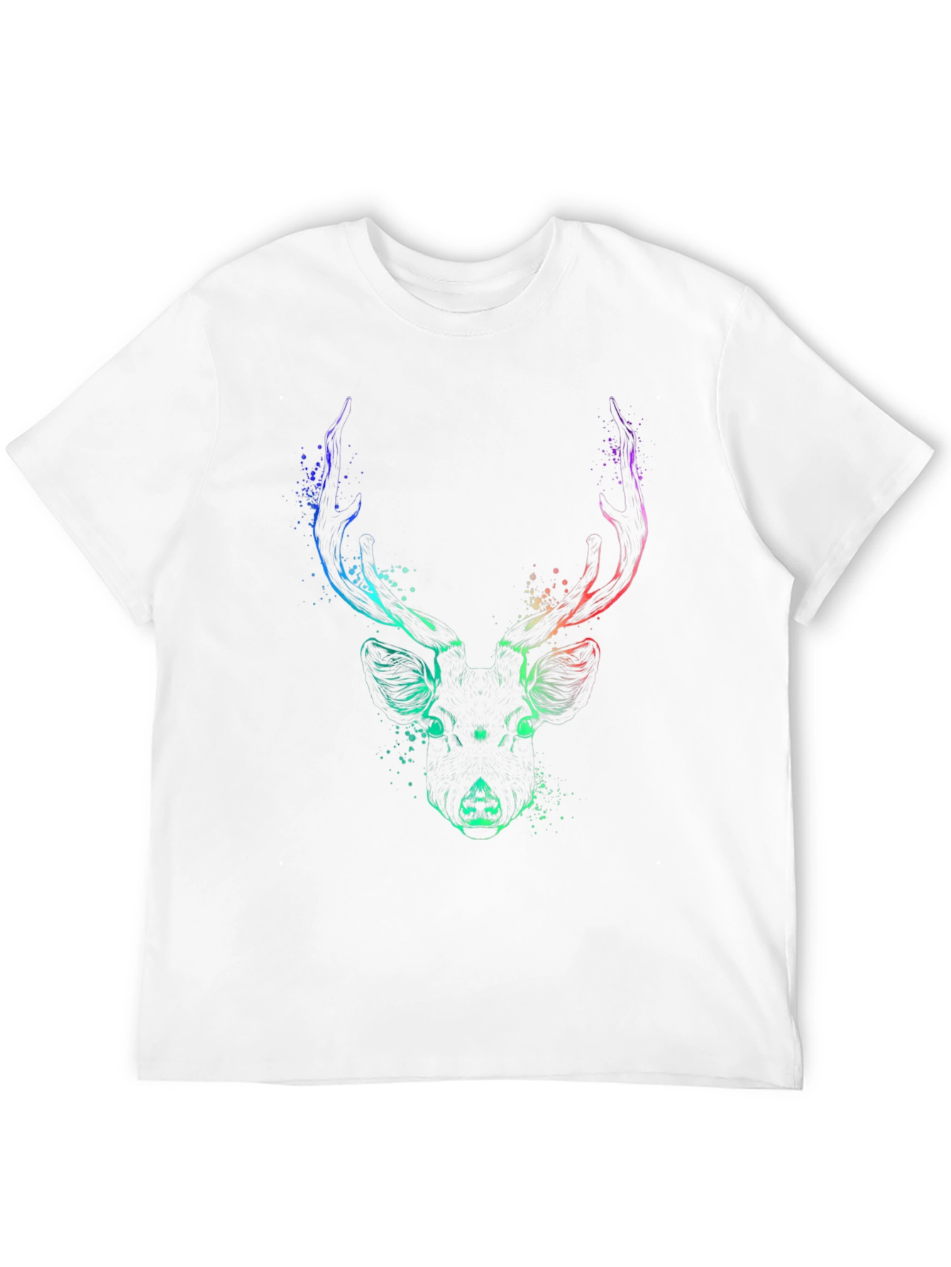 Abstract Deer Graphic Black T-Shirt